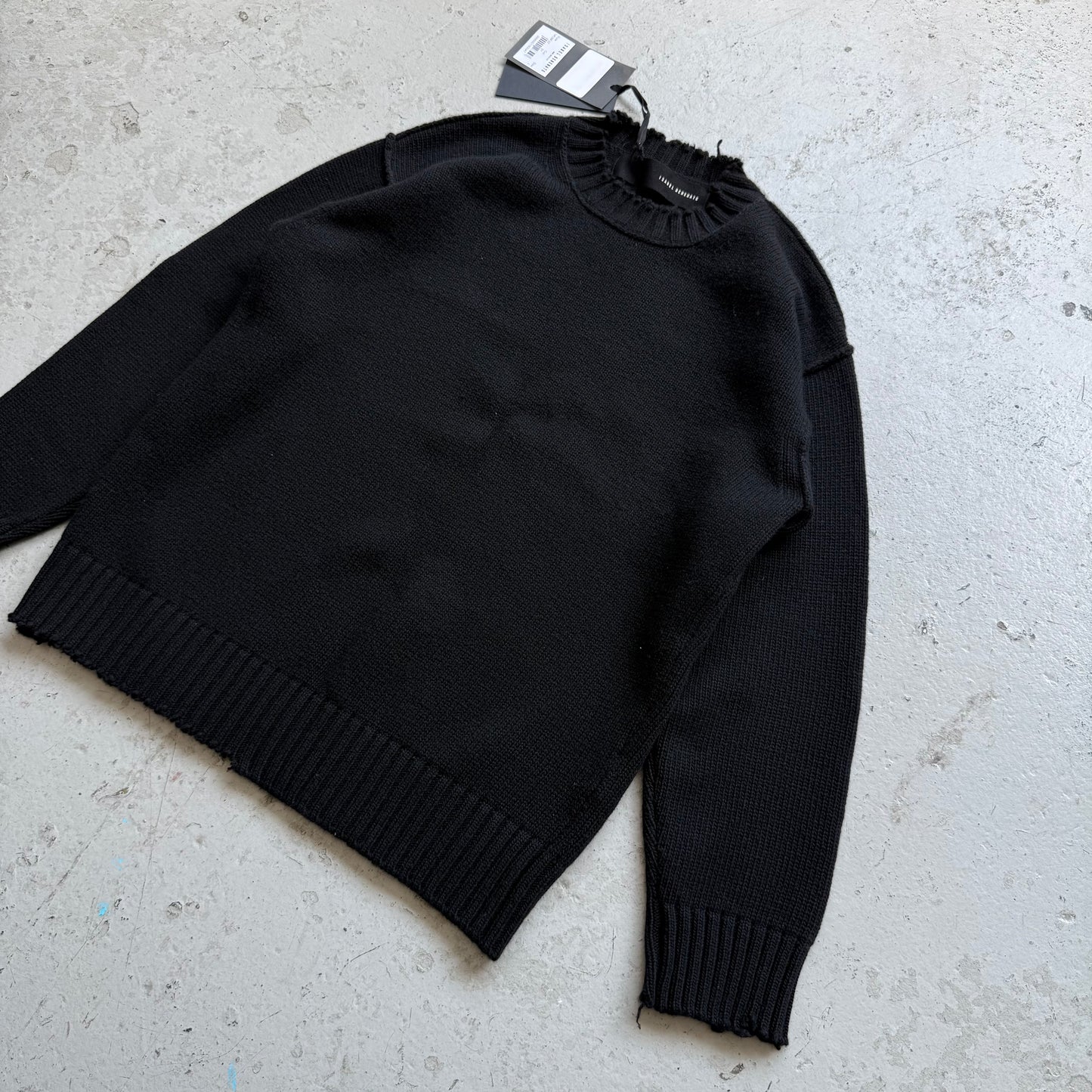 Isabel Benenato AW22/23 Cashmere Wool Blend Black Sweater (L)