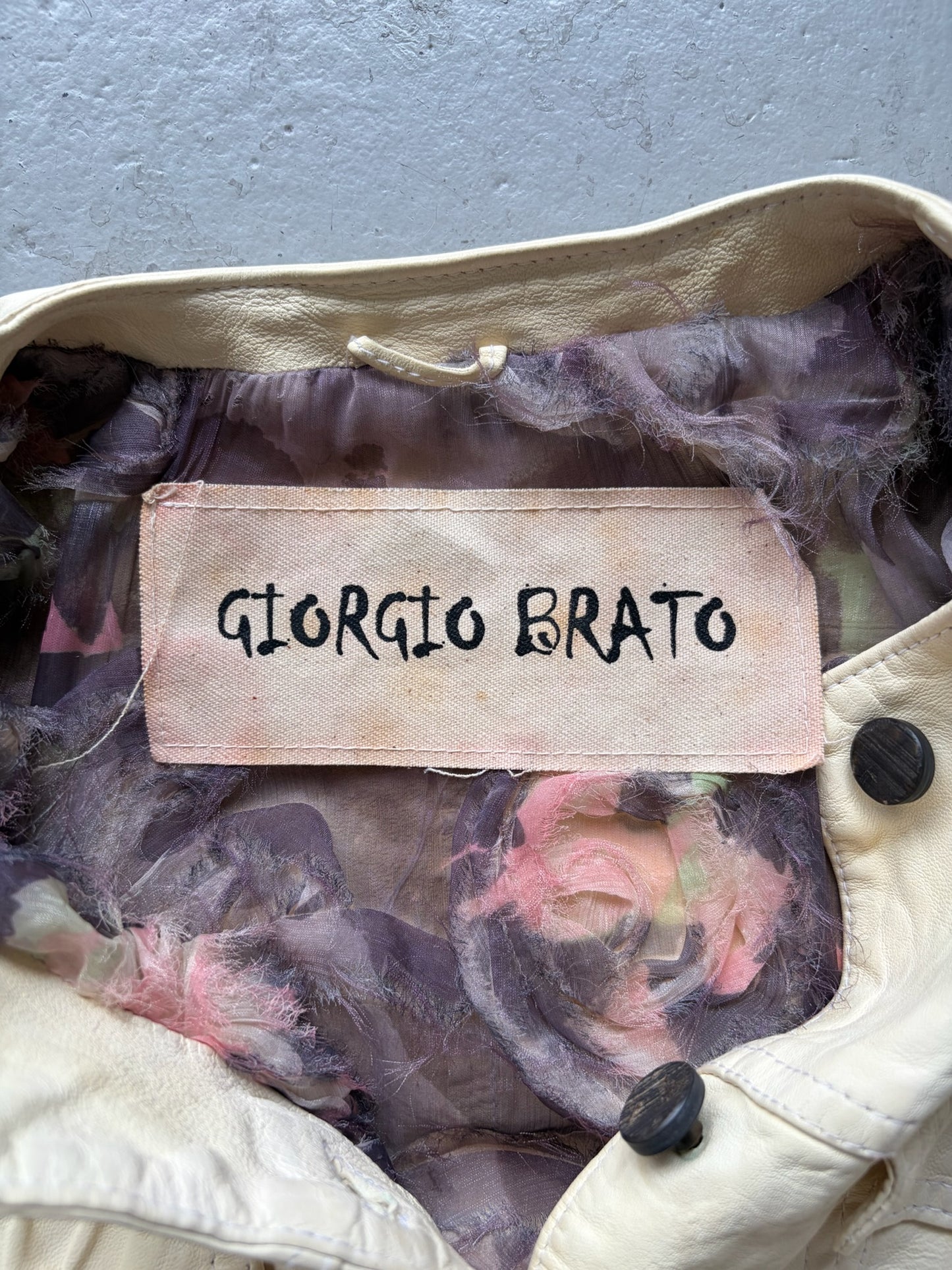 Giorgio Brato Vegetable Tanned Button Up Leather Jacket  (42)