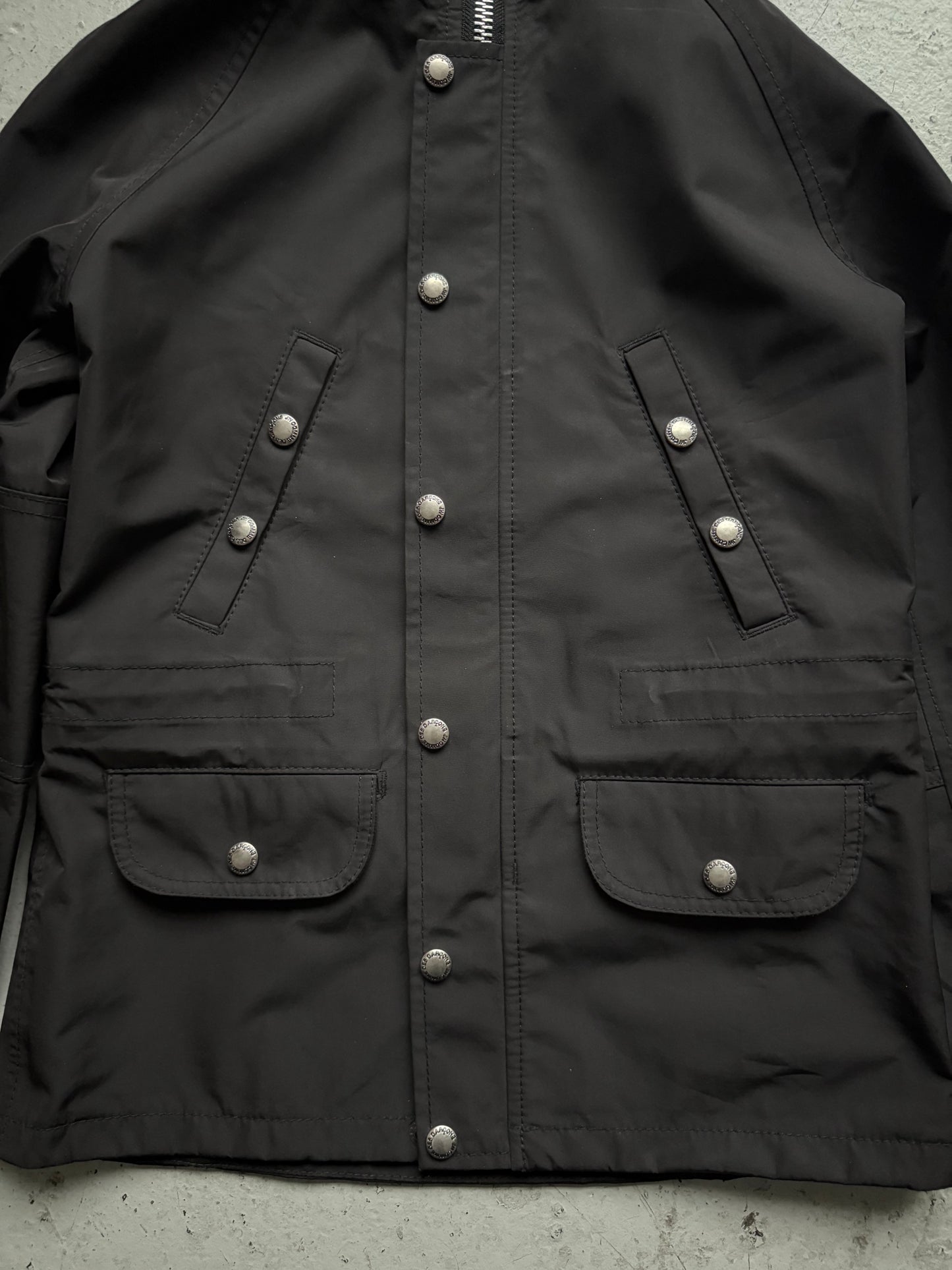 Junya Watanabe Comme Des Garcons Gore-Tex Black Fur Hooded Jacket (S)