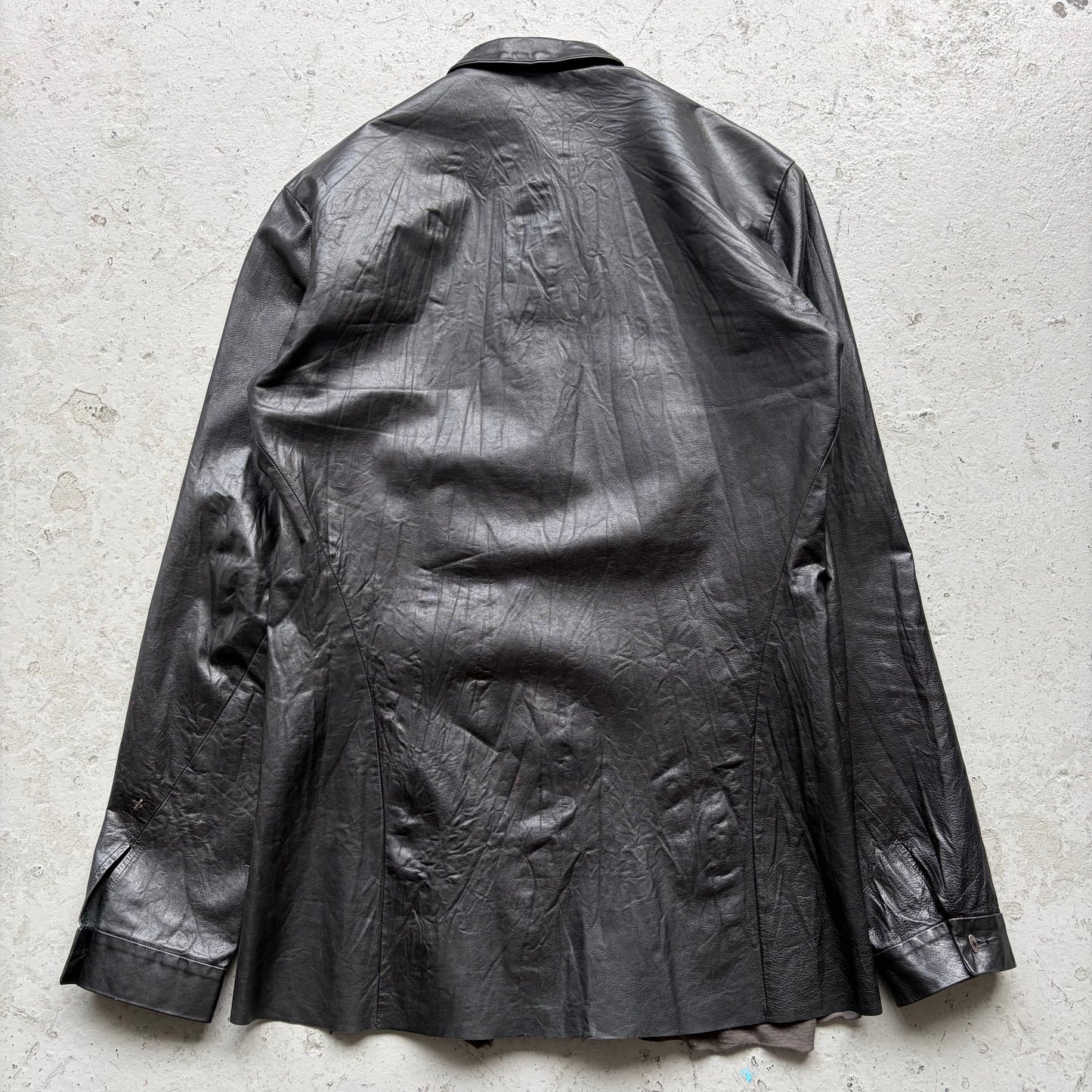 Ma+ Black Leather Button Up Shirt (S)