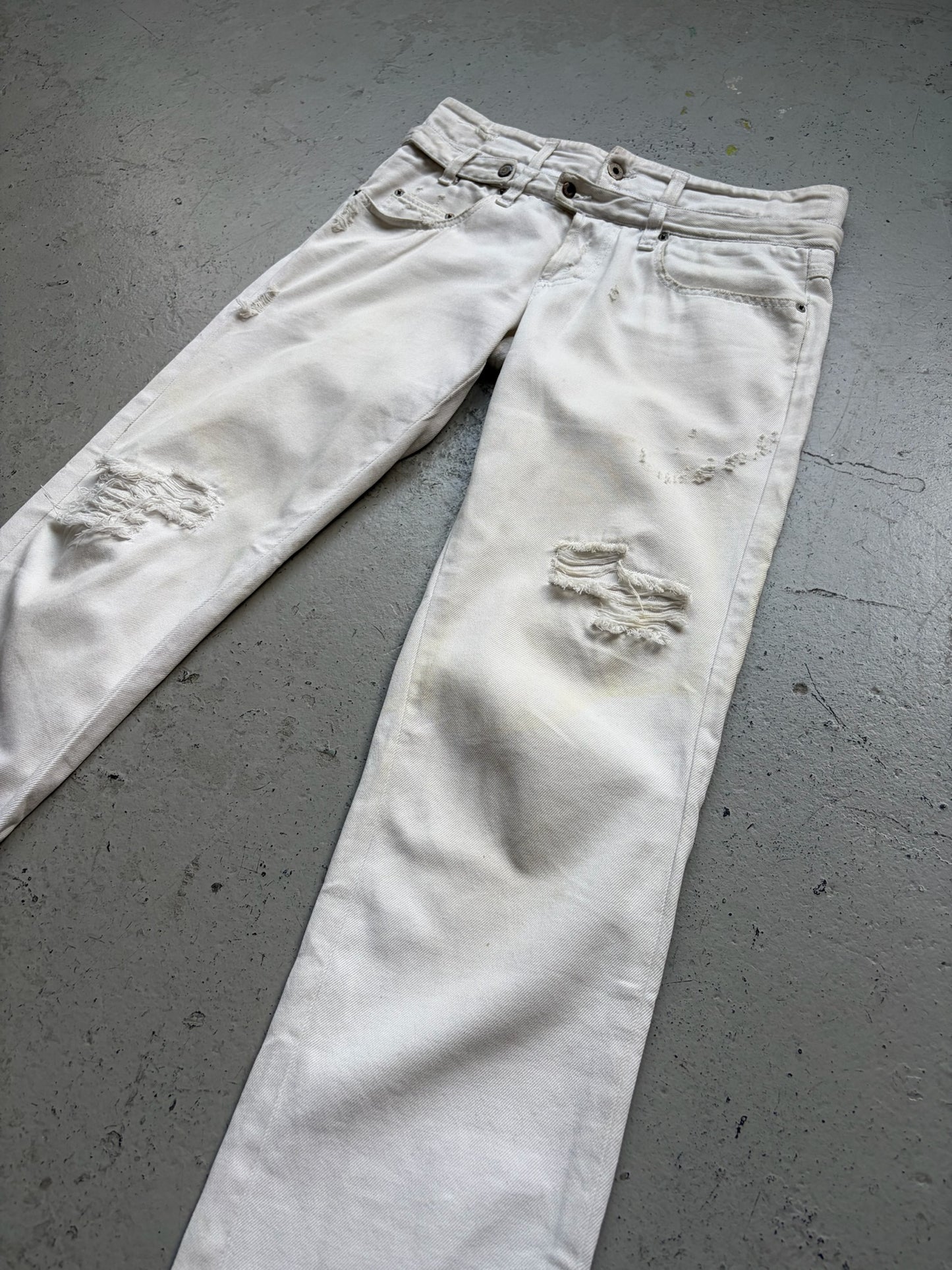 Dolce & Gabbana Double Waisted White Denim (45)