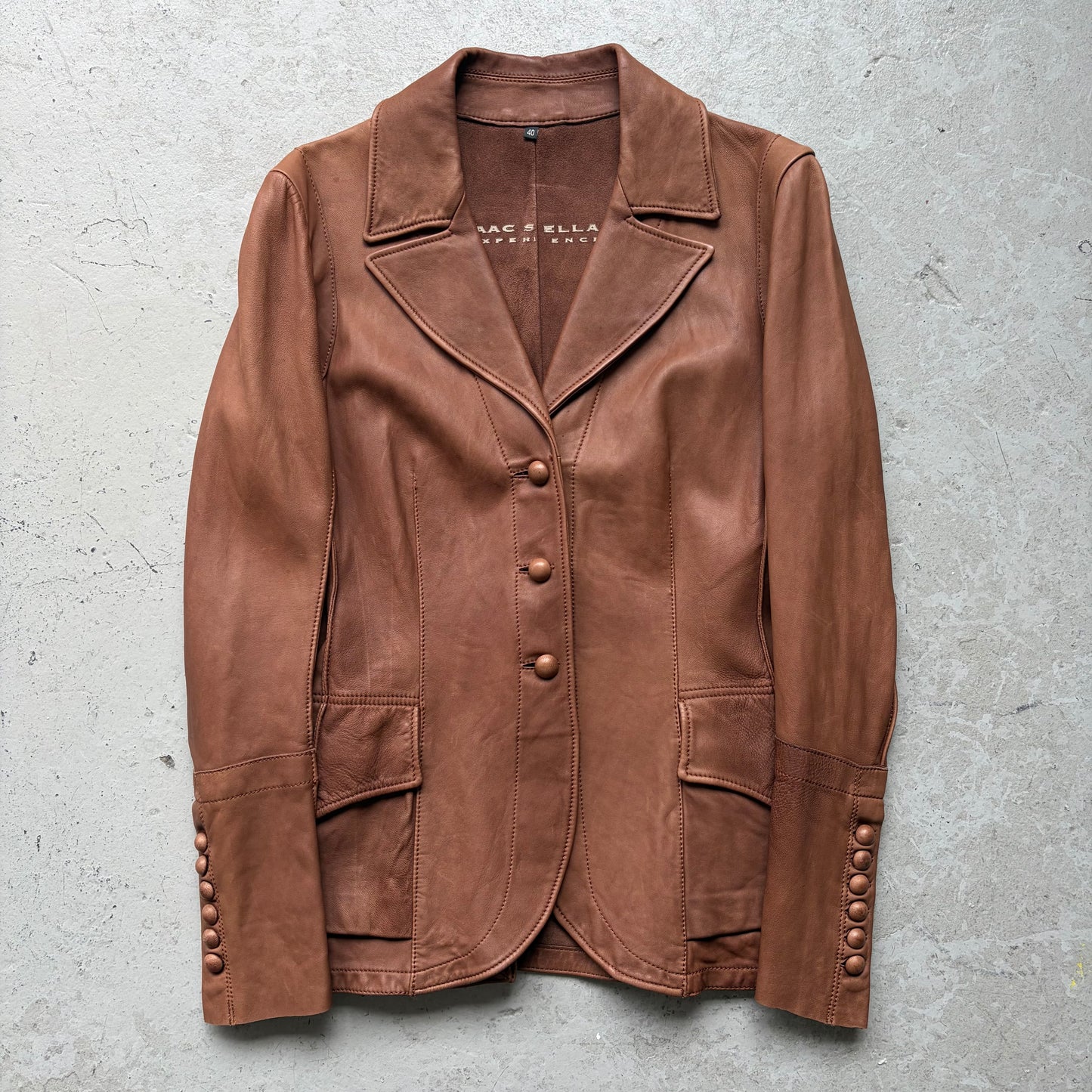 Isaac Sellam Brown Leather Blazer (40)