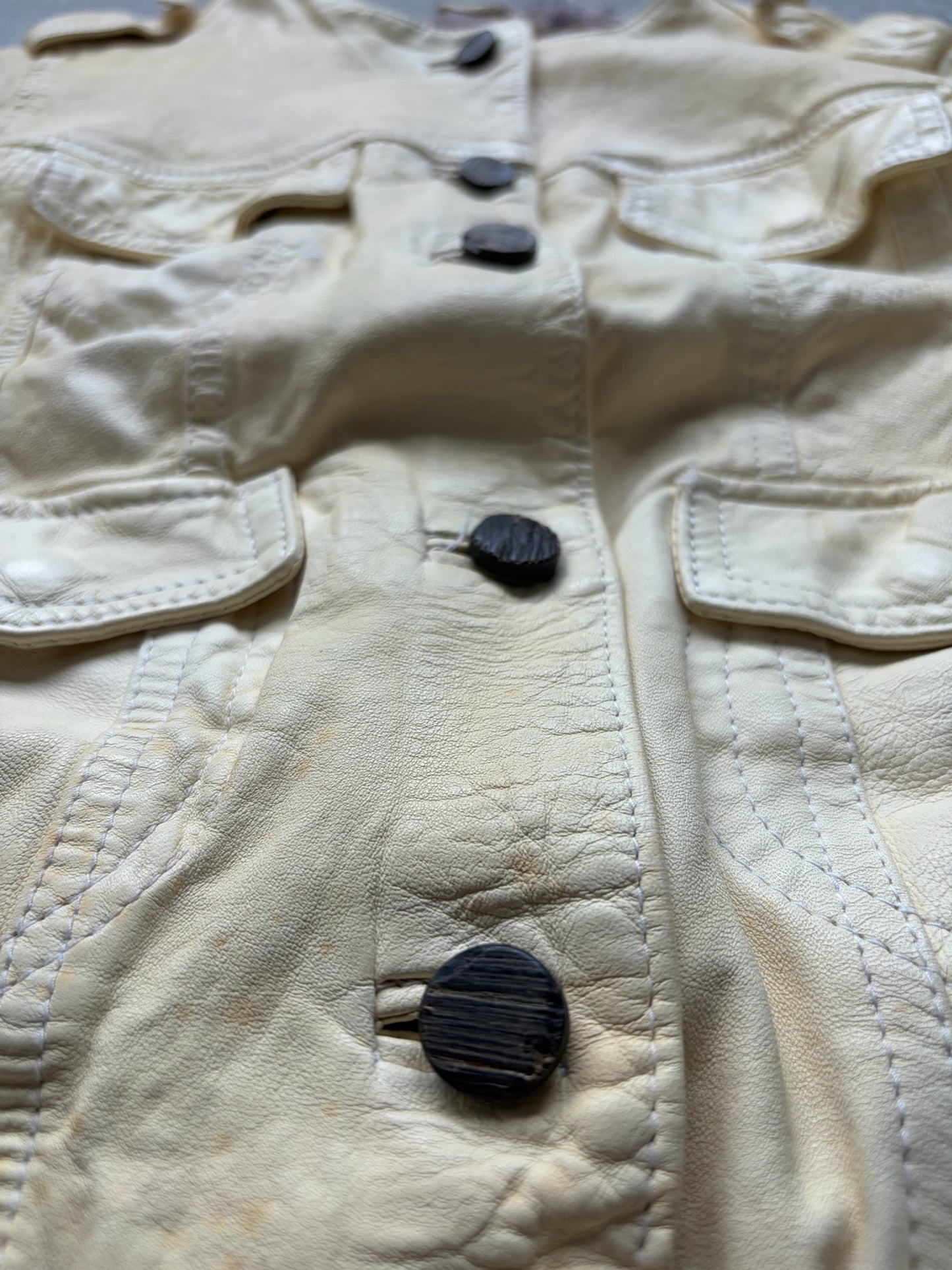 Giorgio Brato Vegetable Tanned Button Up Leather Jacket  (42)
