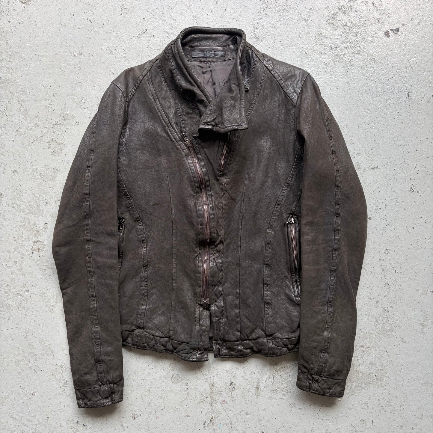 Julius FW12 "Resonance" Crinkled Lamb Leather Black Jacket (2)