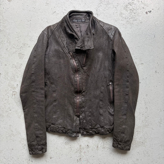 Julius FW12 "Resonance" Crinkled Lamb Leather Black Jacket (2)