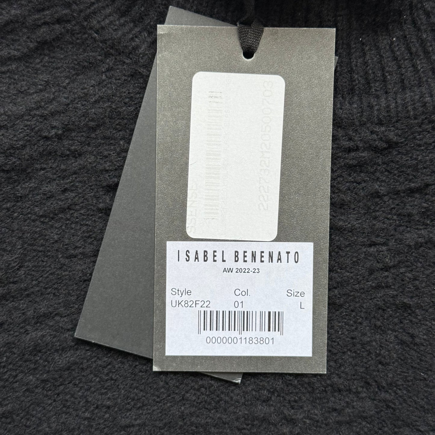 Isabel Benenato AW22/23 Cashmere Wool Blend Black Turtleneck (L)