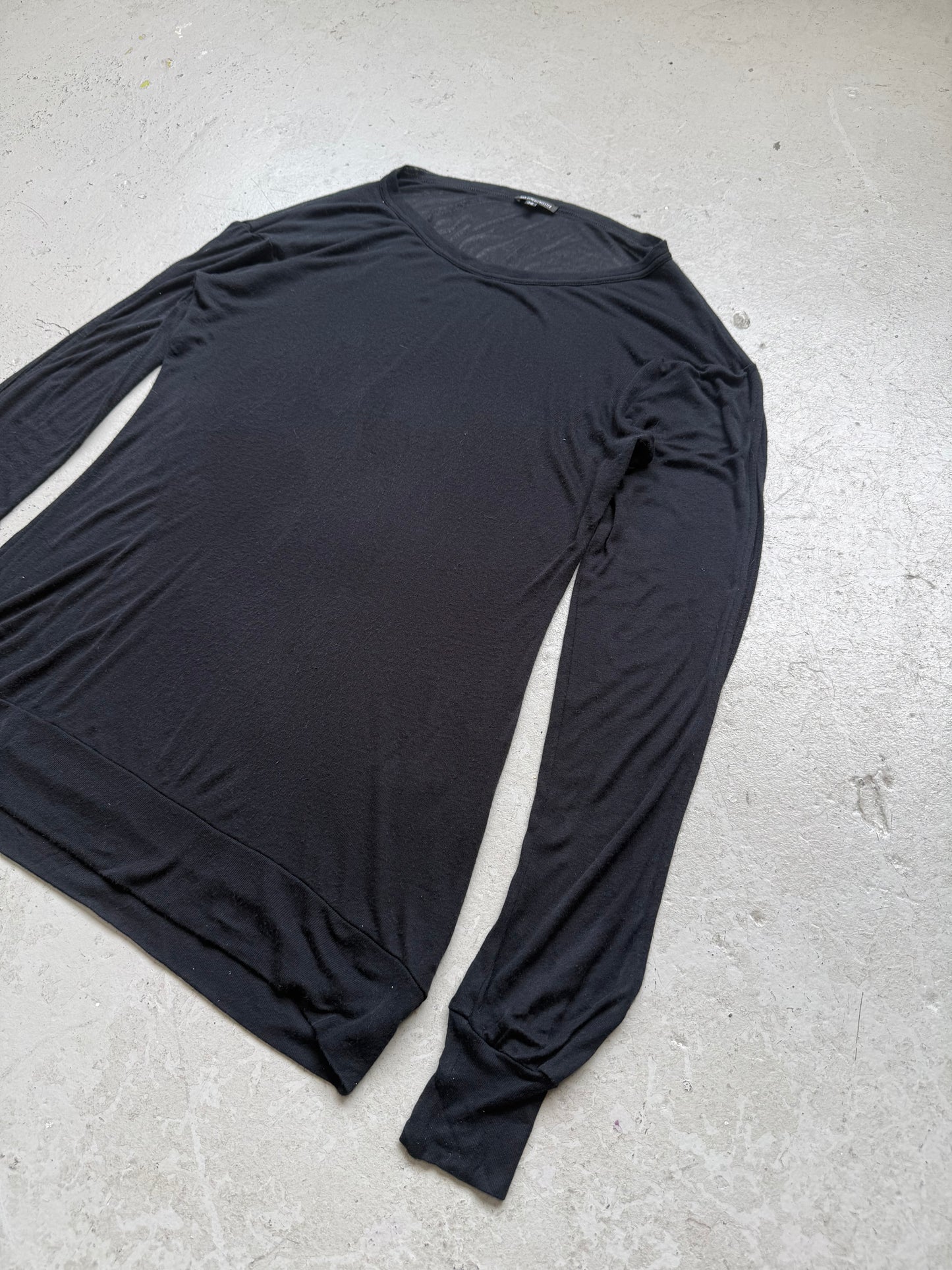 Ann Demeulemeester Black Long Sleeve Shirt (38)