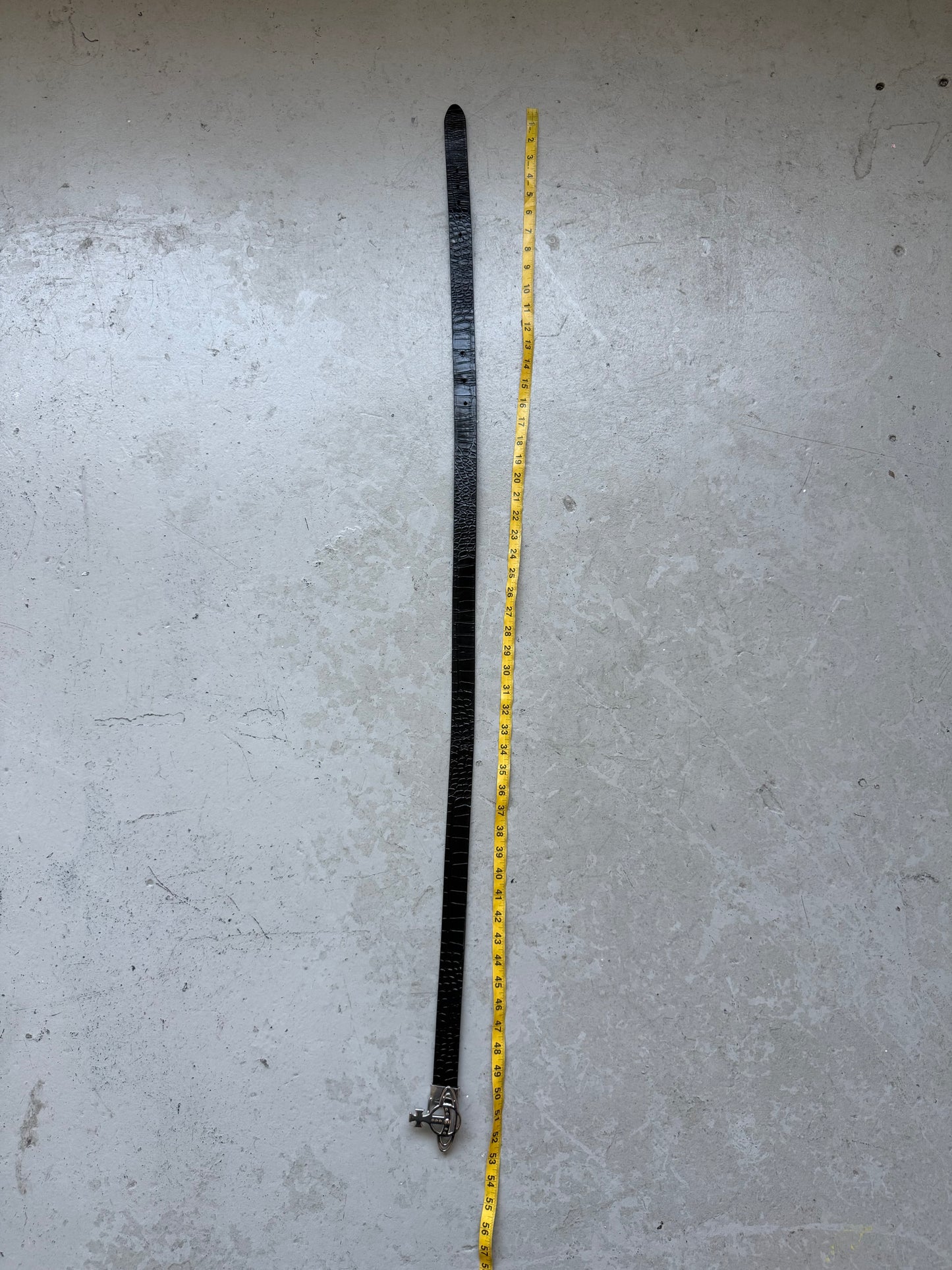 Vivienne Westwood Black Leather Belt With Silver Buckle (OS)