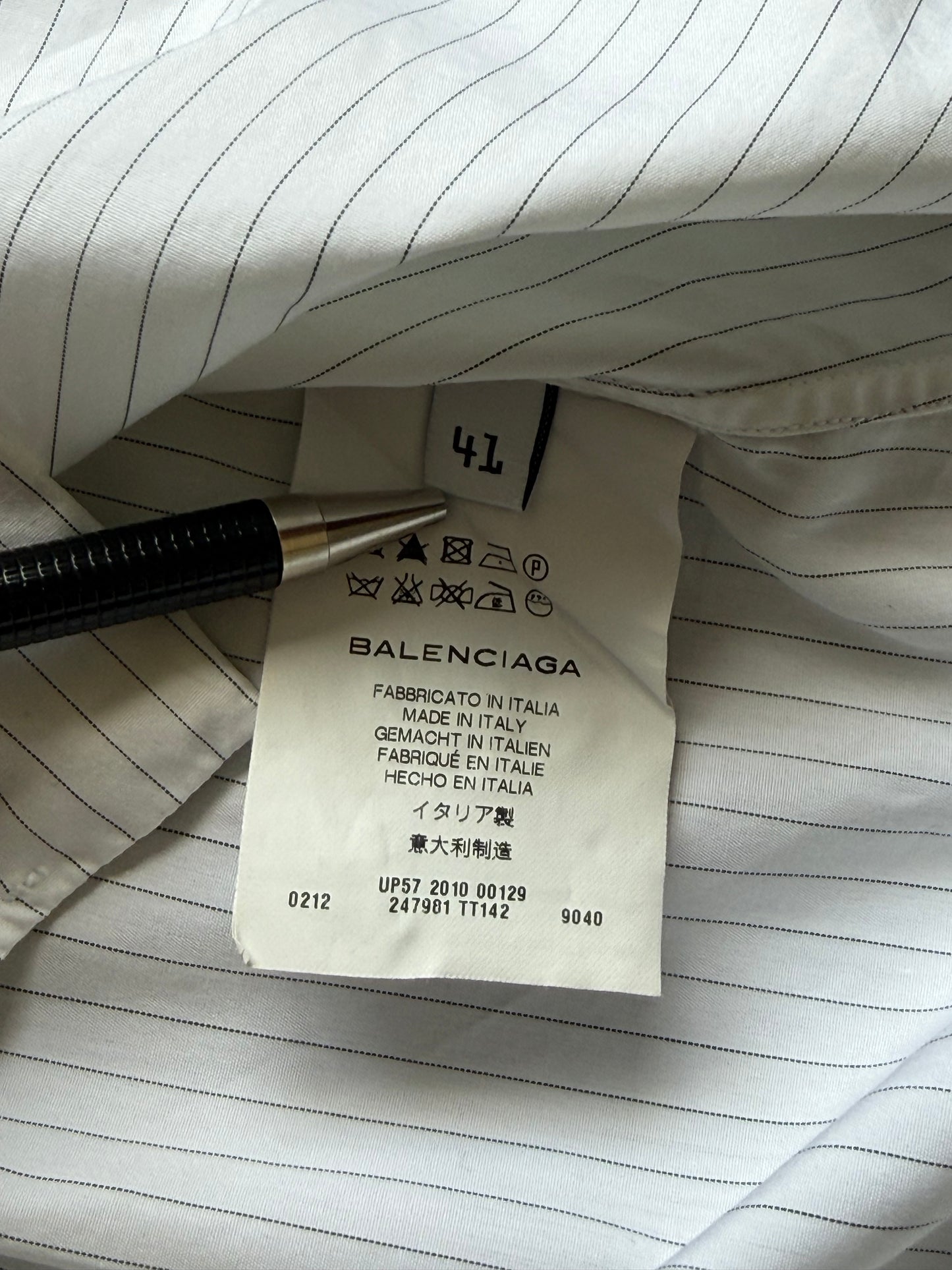 Balenciaga Paris Striped Button Up With Black Lining (41)