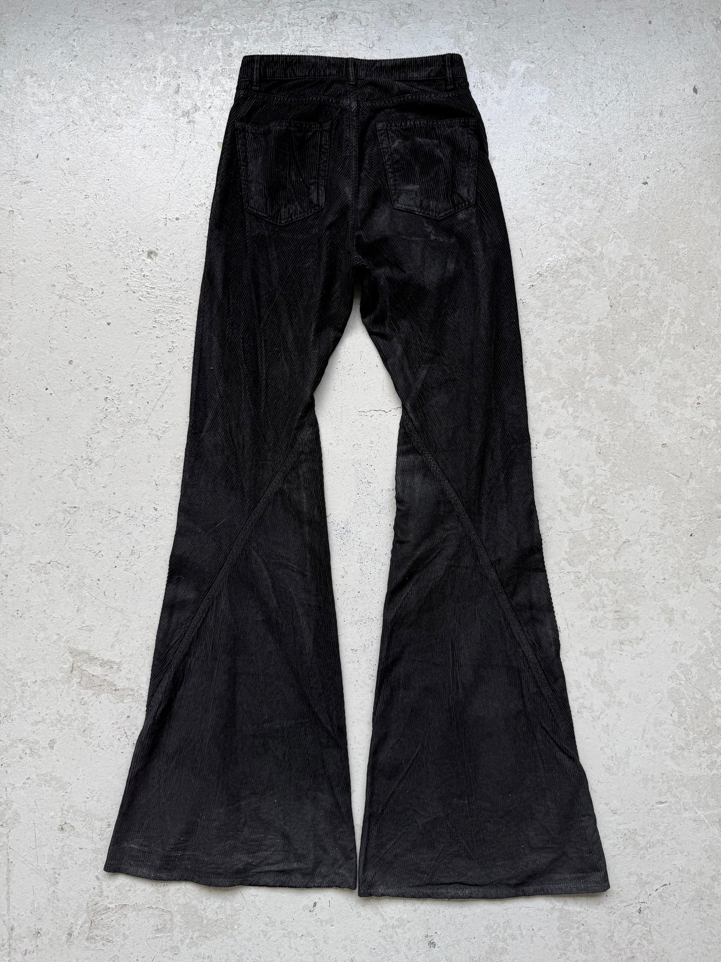 Rick Owens FW24 Black Bias Bootcut Corduroy  (28)
