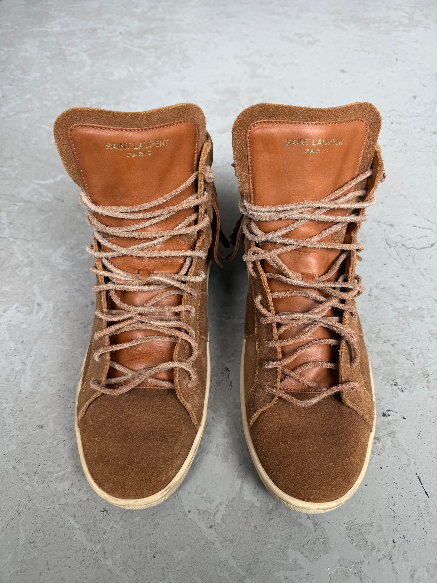 Saint Laurent Paris SL/18H Suede Fringe Sneakers (42)