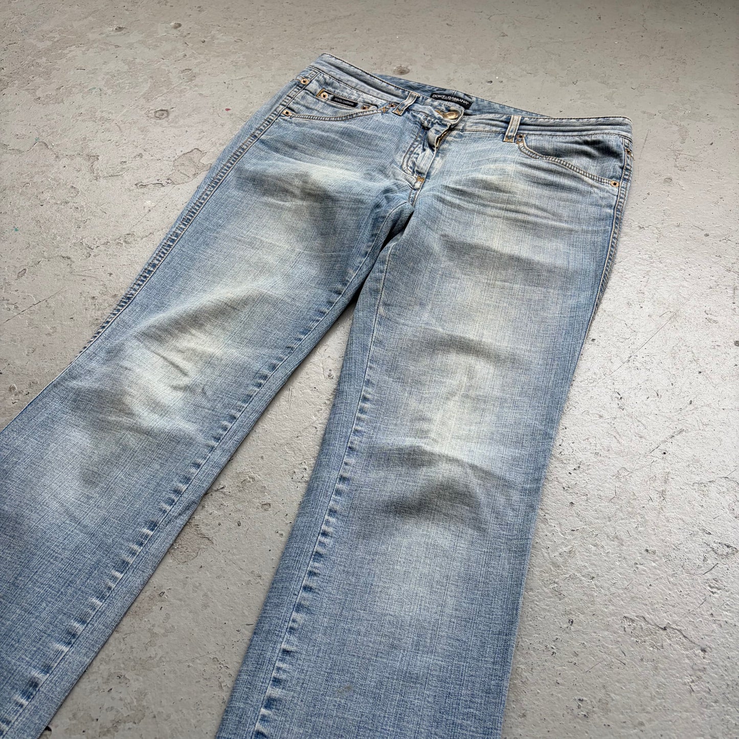 Dolce & Gabbana Light Wash Gold Plated Denim (34)