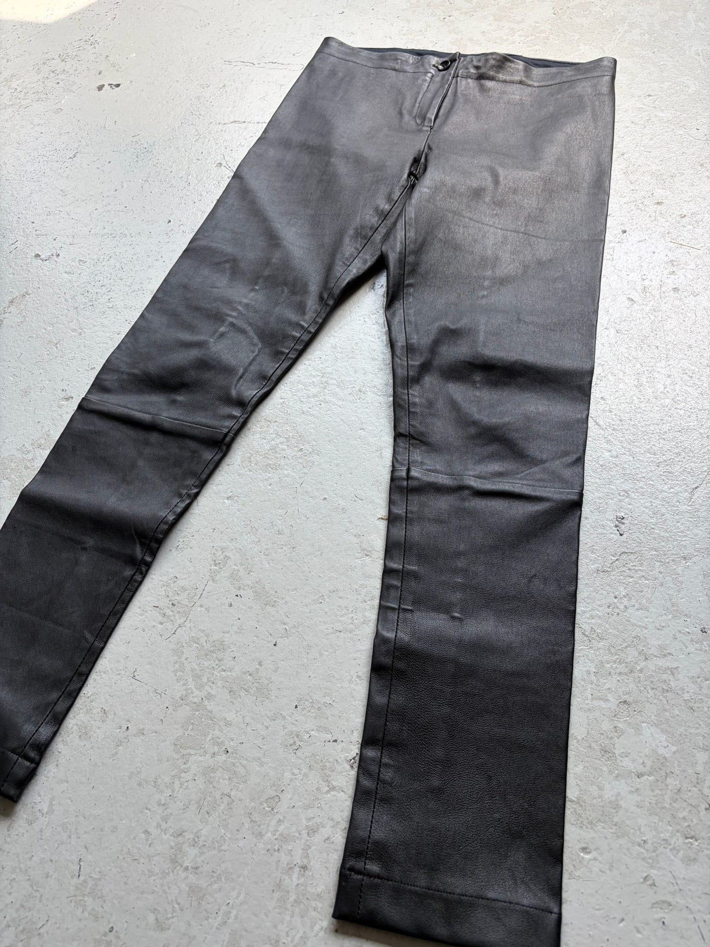 Masnada Black Leather Bottoms (42)