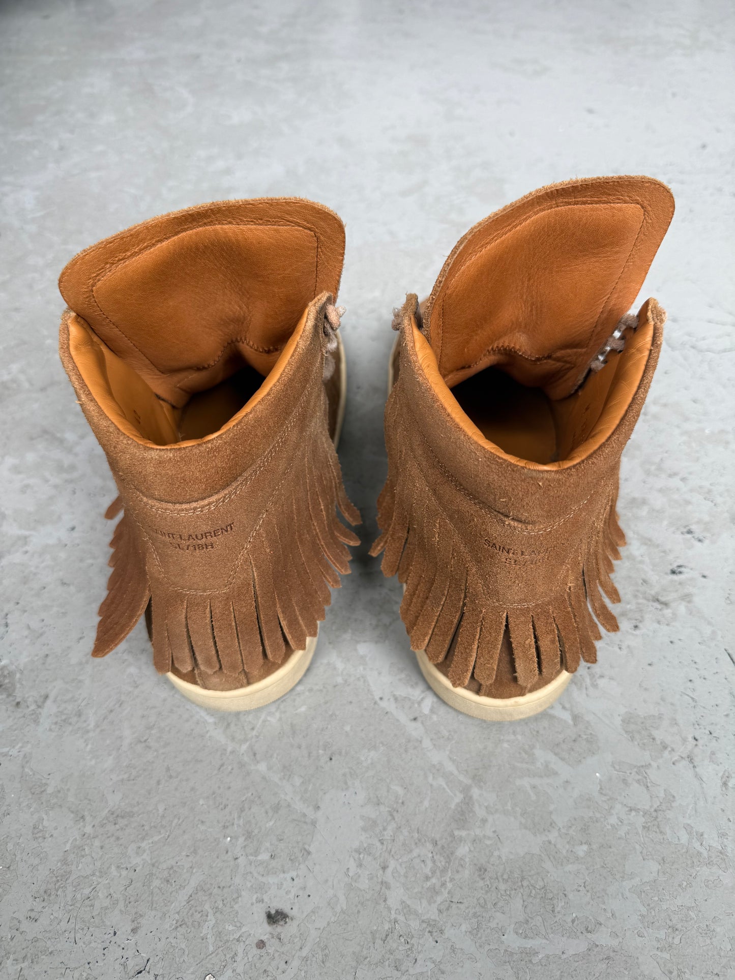 Saint Laurent Paris SL/18H Suede Fringe Sneakers (42)