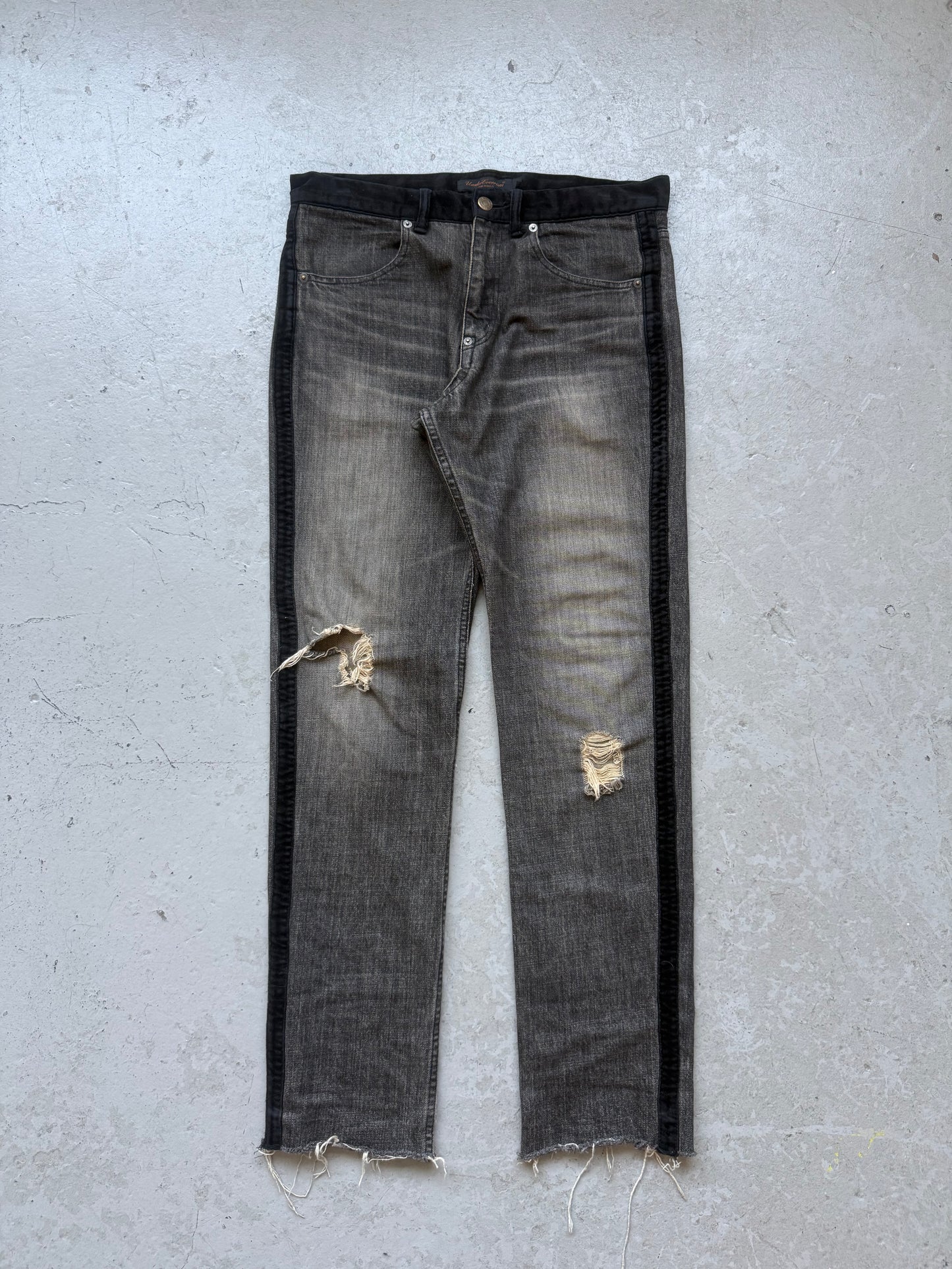 Undercover AW02 Witches Cell Division Velour Strip Denim (M)