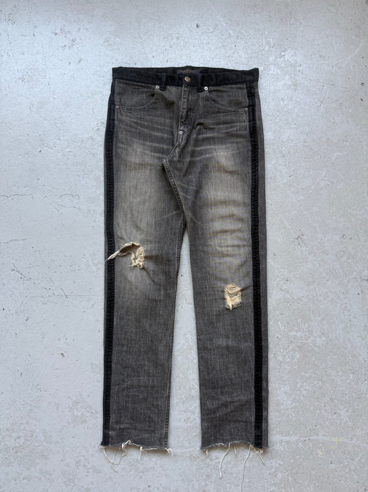 Undercover AW02 Witches Cell Division Velour Strip Denim (M)