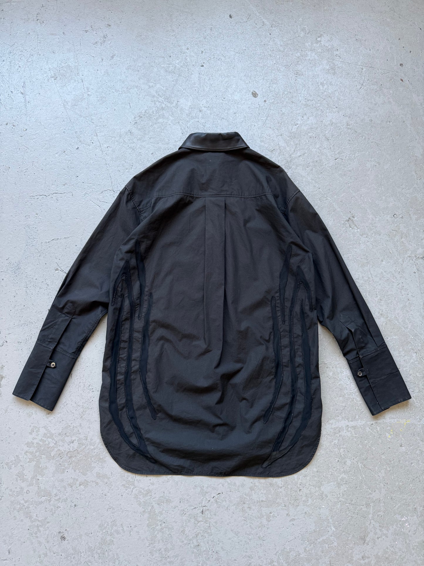 Alexander Wang Leather Collar Sheer Cut Button Up (4)