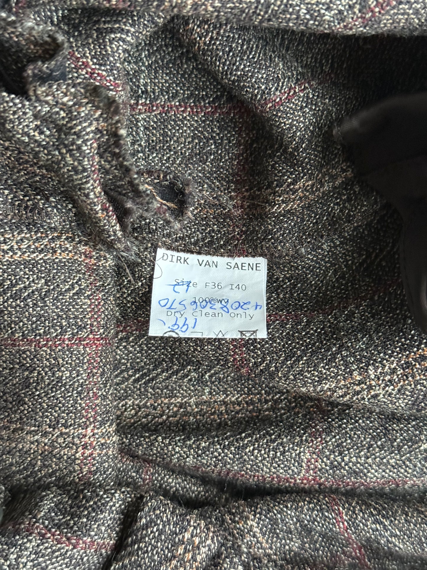 Dirk Van Saene Plaid Trousers (40)