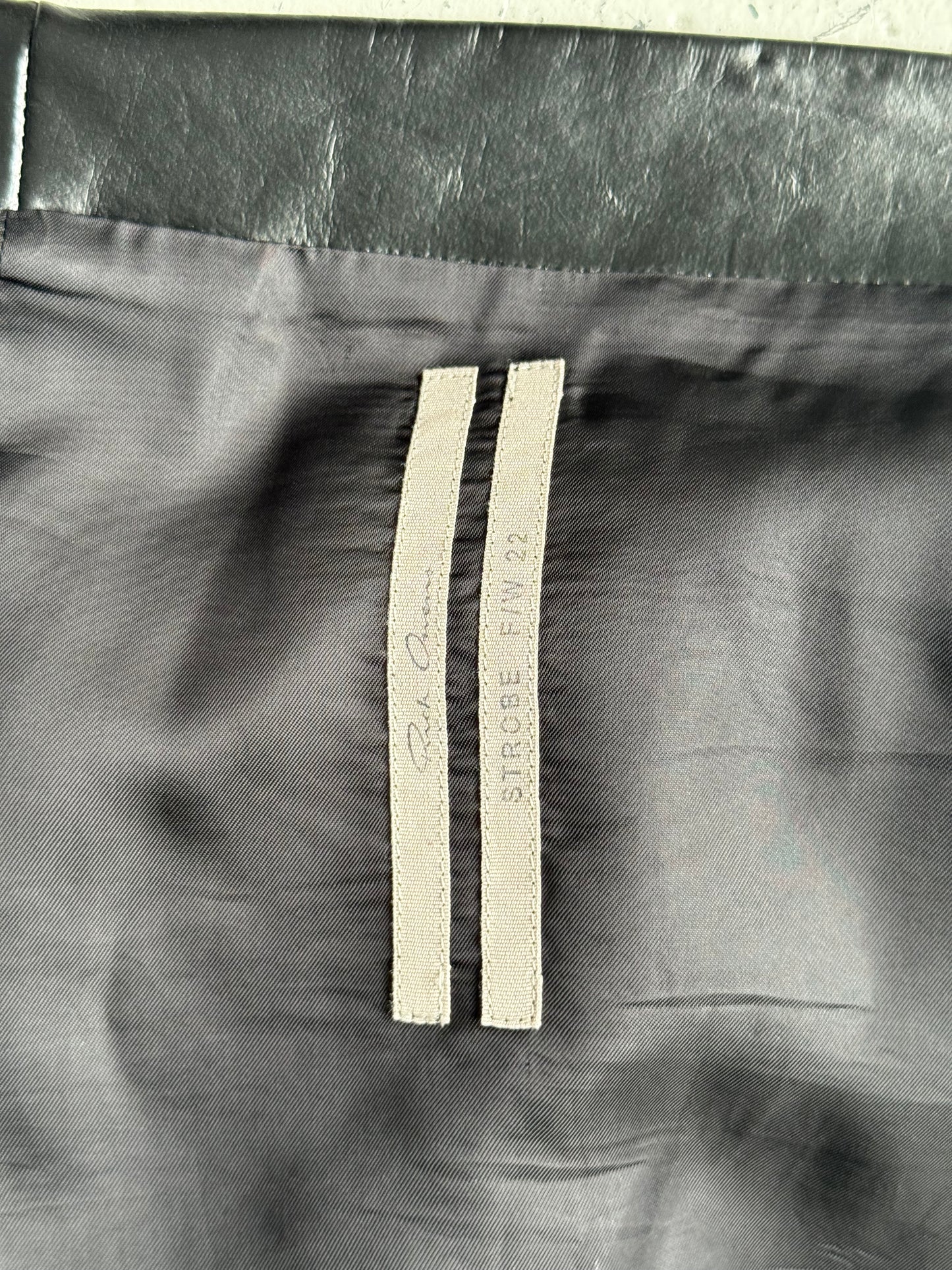 Rick Owens FW22 STROBE Cotton Polyurethane Wrap Skirt (52)