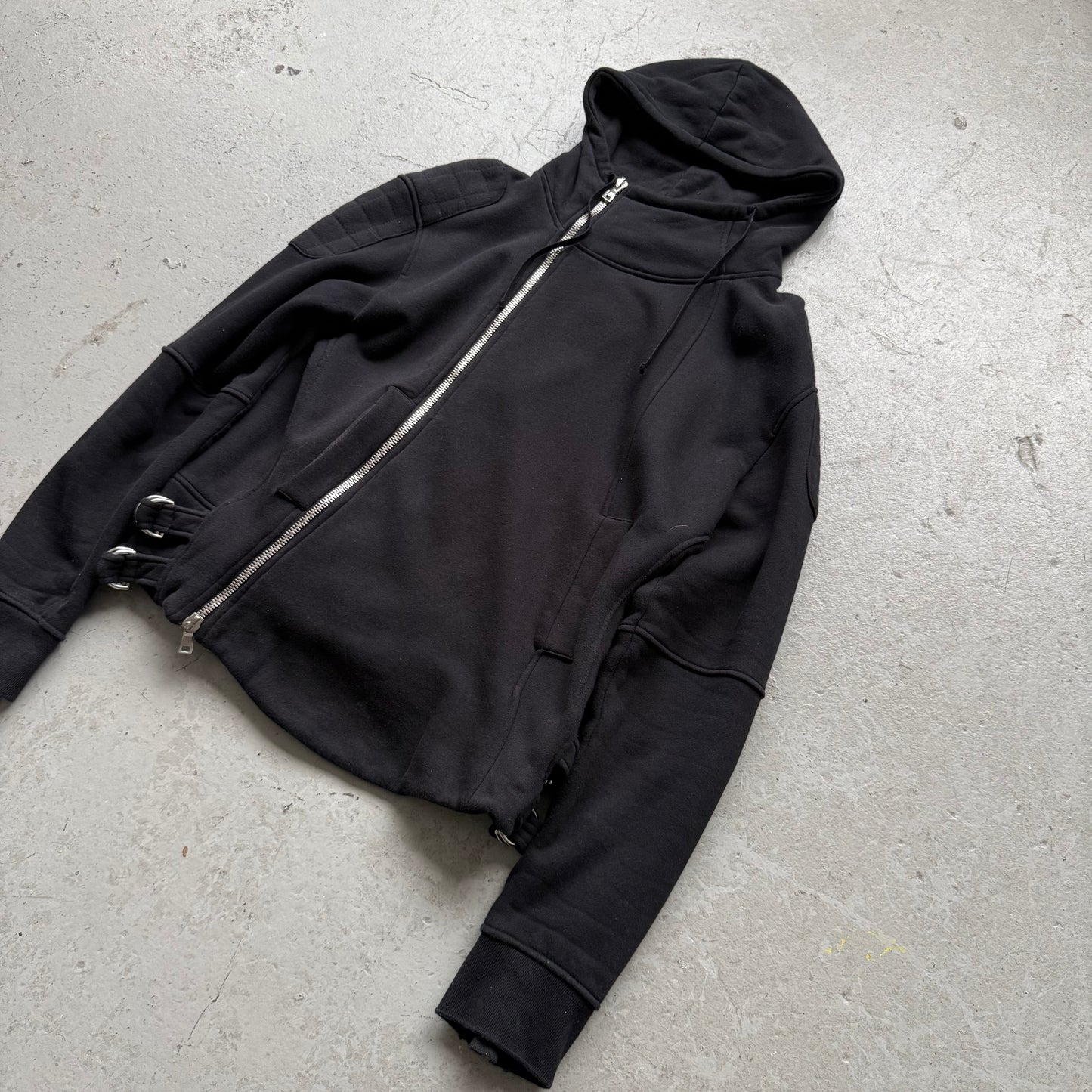 Balmain FW10 Decarnin Black Asymmetric Zip Up (XL)