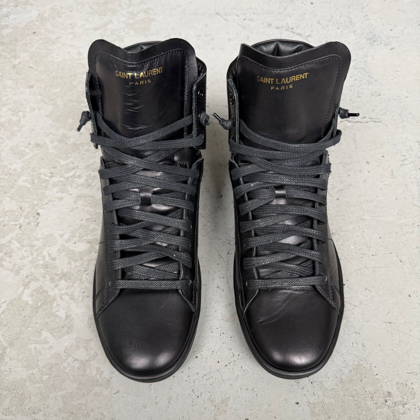 Saint Laurent Paris SL01H Black High Top Sneakers (39.5)