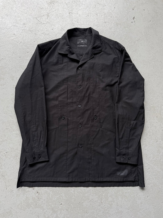 Y-3 Black Cotton Button Up  (M)