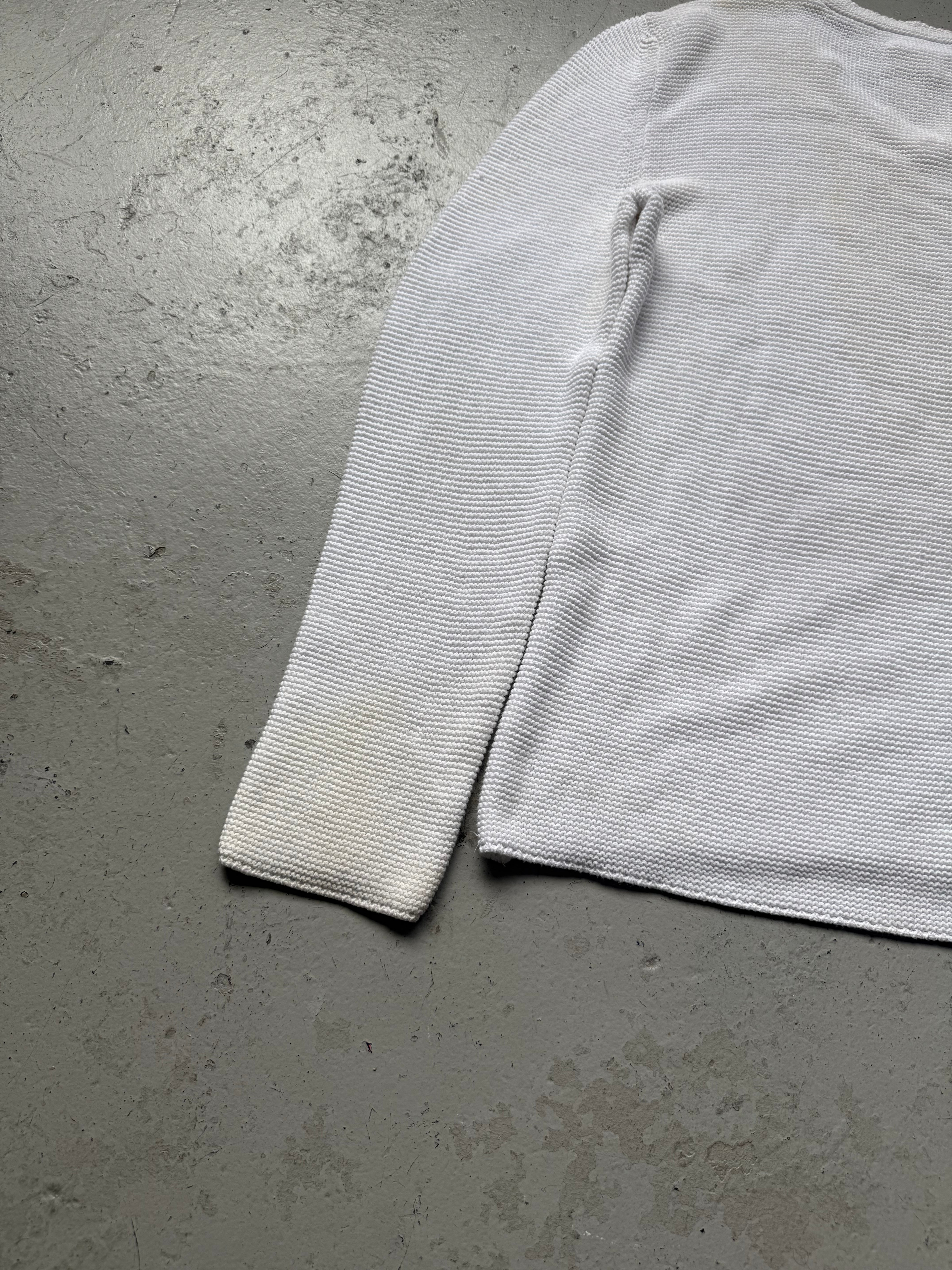 Maison Martin Margiela 14SS White V Neck Knit (XL) – marco sqrd