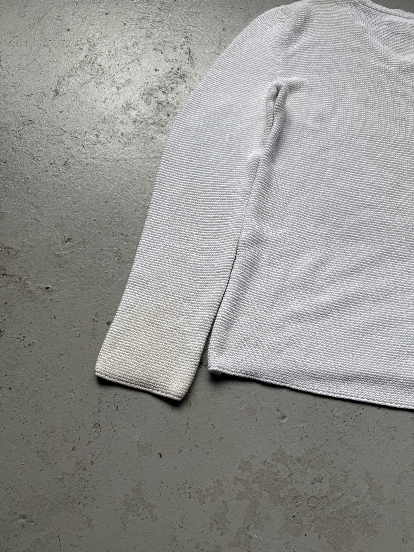 Maison Martin Margiela 14SS White V Neck Knit (XL)
