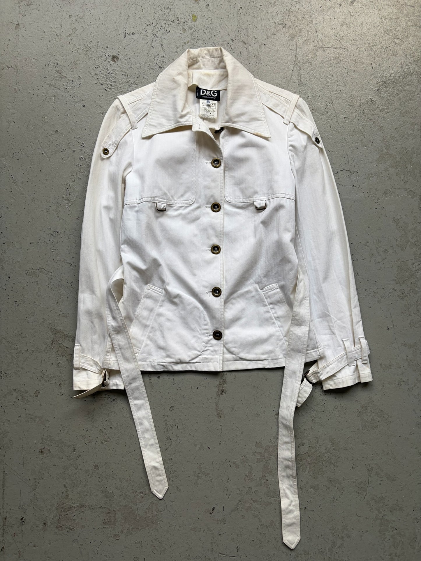 Dolce & Gabbana White Belted Jacket (30/44)