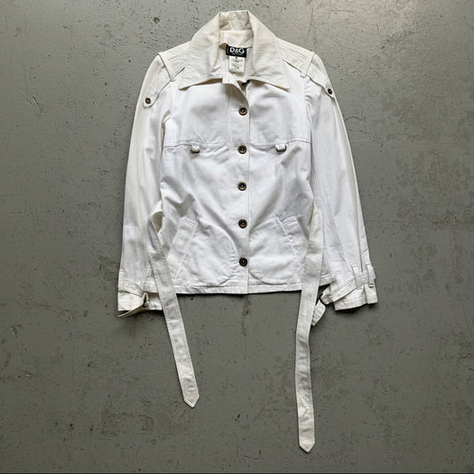 Dolce & Gabbana White Belted Jacket (30/44)