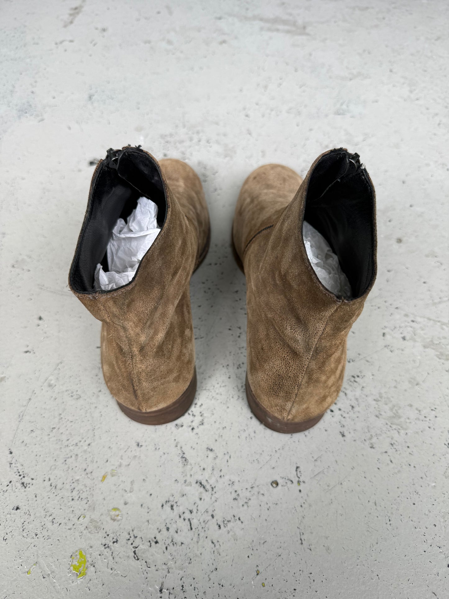 MA+ Tan Suede Spiral Zip Boots (40)