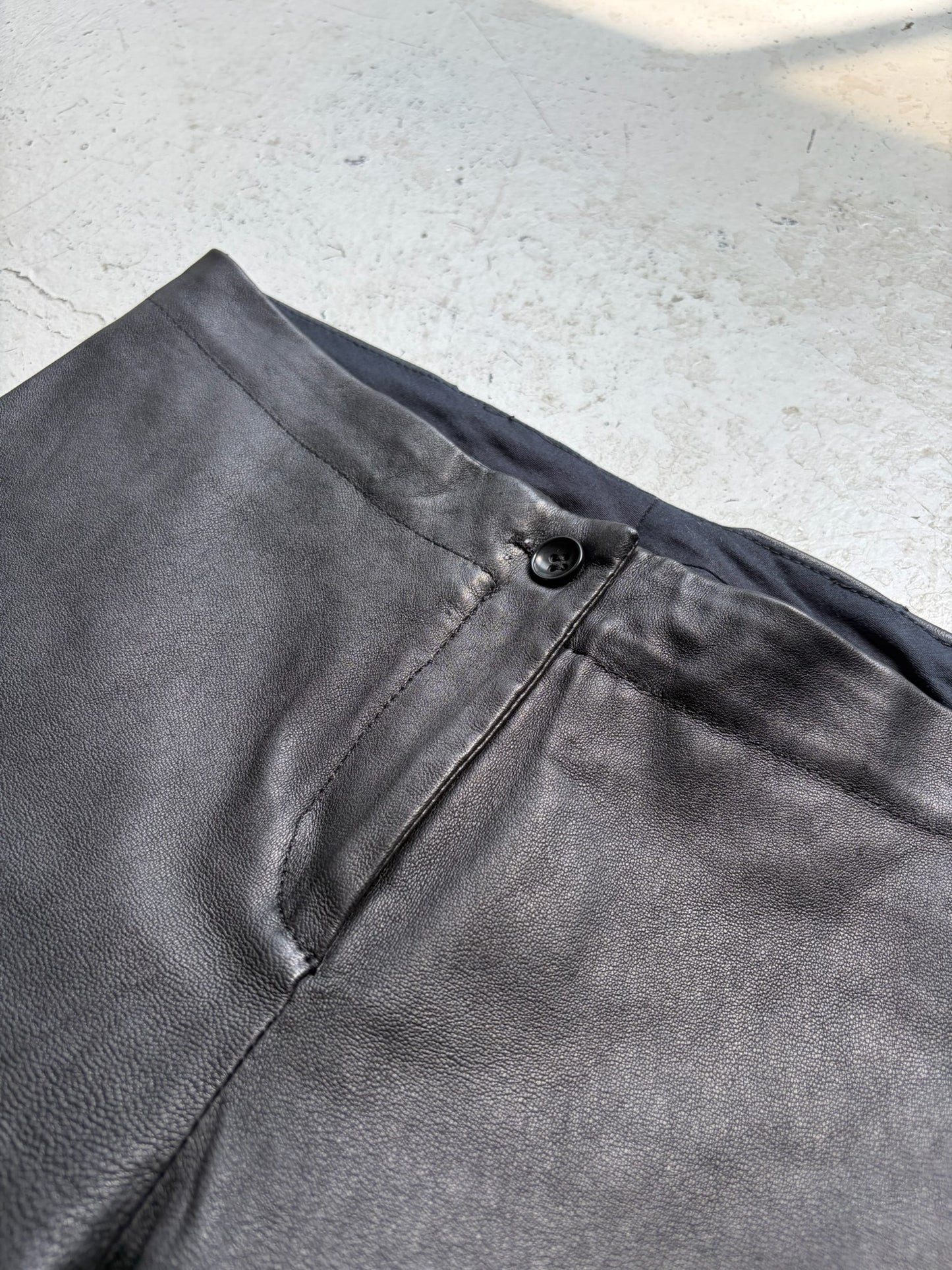 Masnada Black Leather Bottoms (42)
