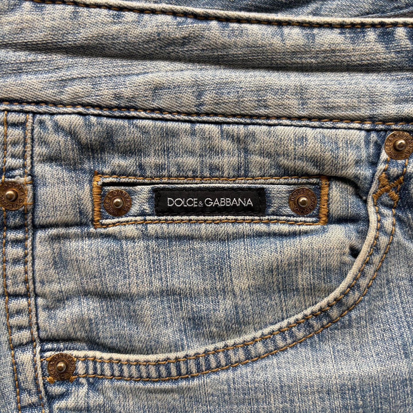 Dolce & Gabbana Light Wash Gold Plated Denim (34)