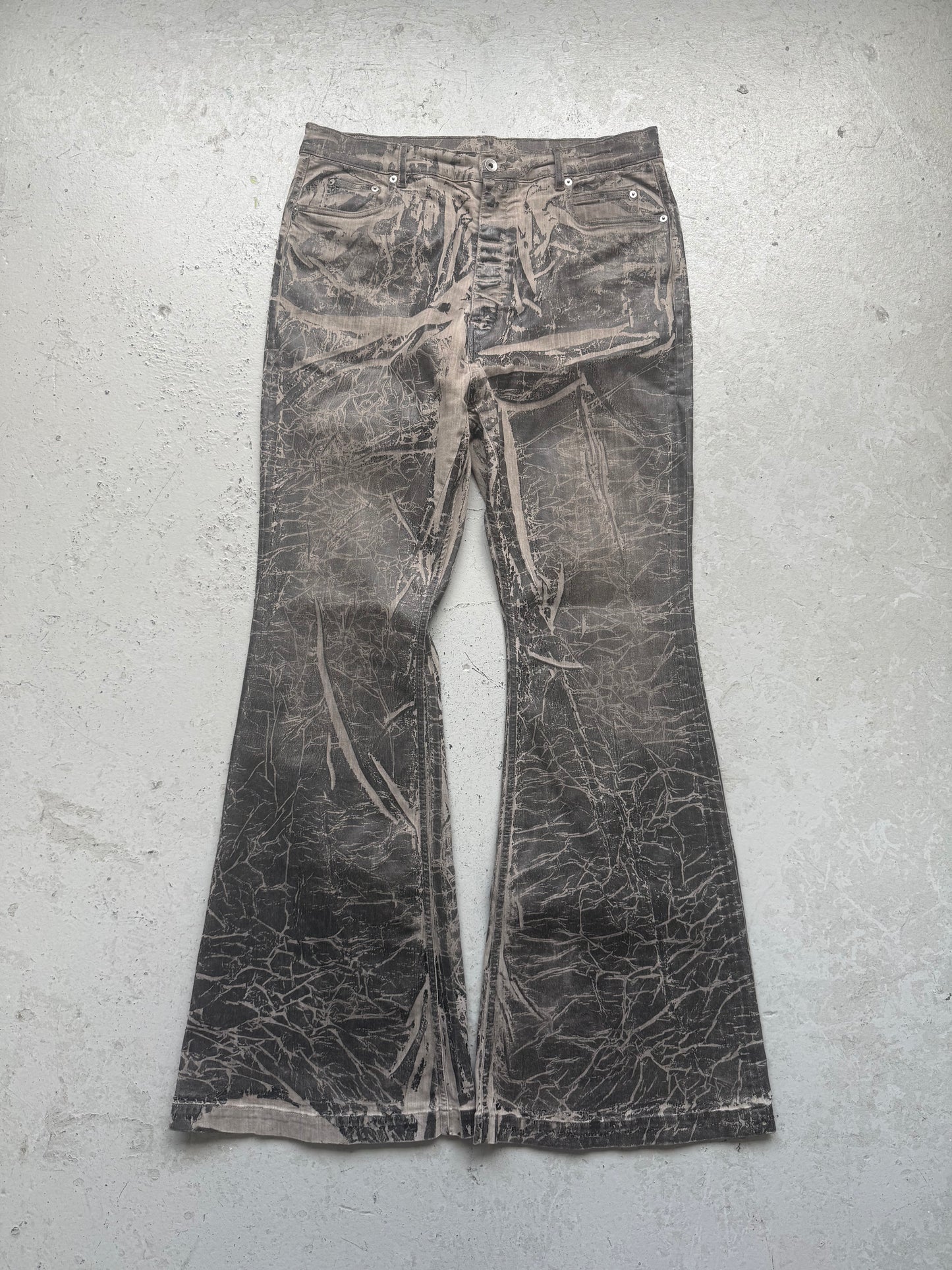 Rick Owens DRKSHDW FW25 Bolan Bootcut Washed Foil (38)