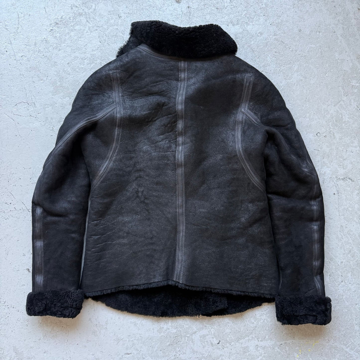 Isaac Sellam Black Shearling Coat (40)