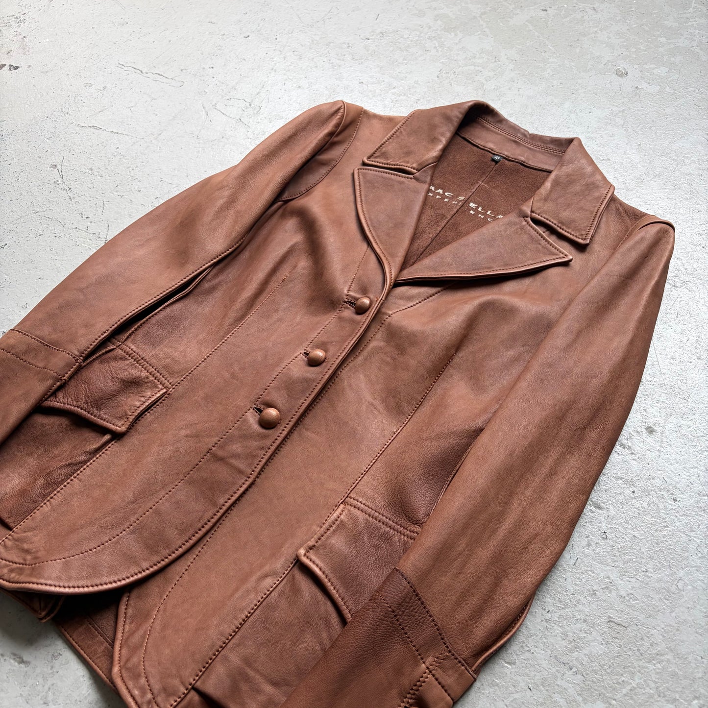 Isaac Sellam Brown Leather Blazer (40)