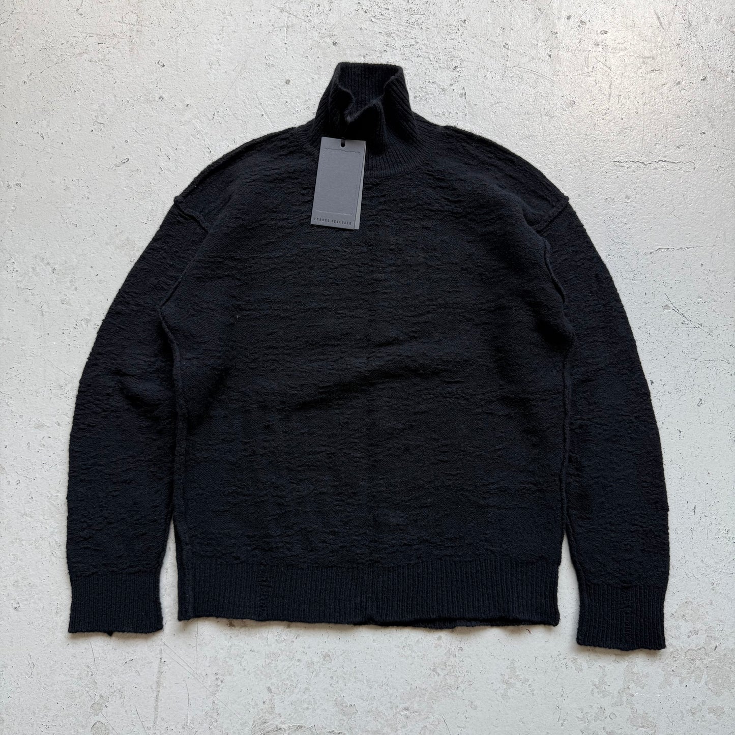 Isabel Benenato AW22/23 Cashmere Wool Blend Black Turtleneck (L)