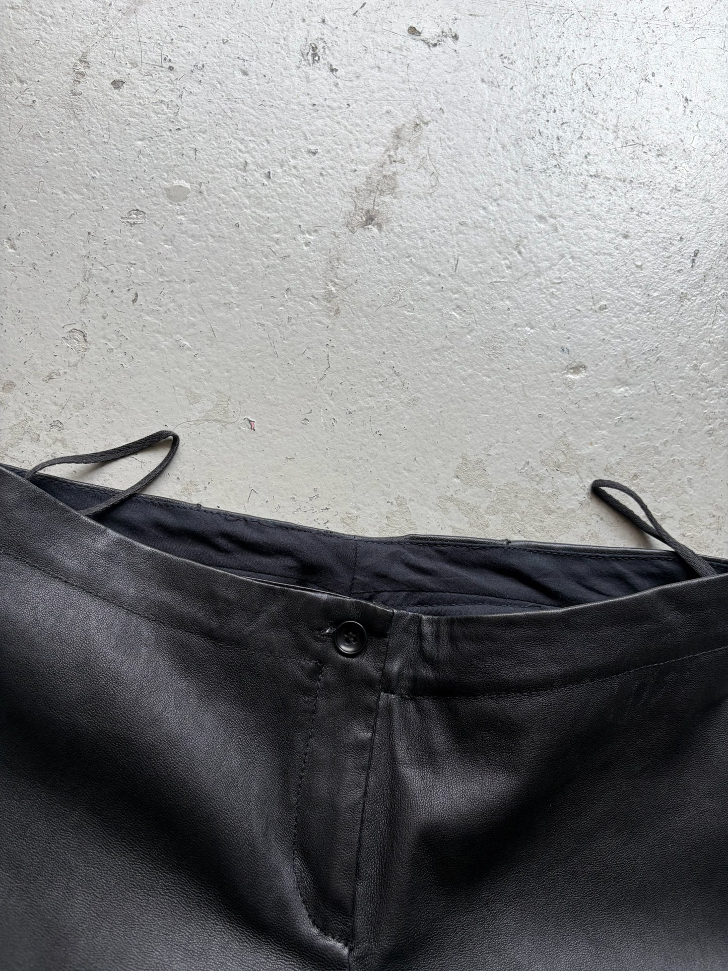 Masnada Black Leather Bottoms (42)