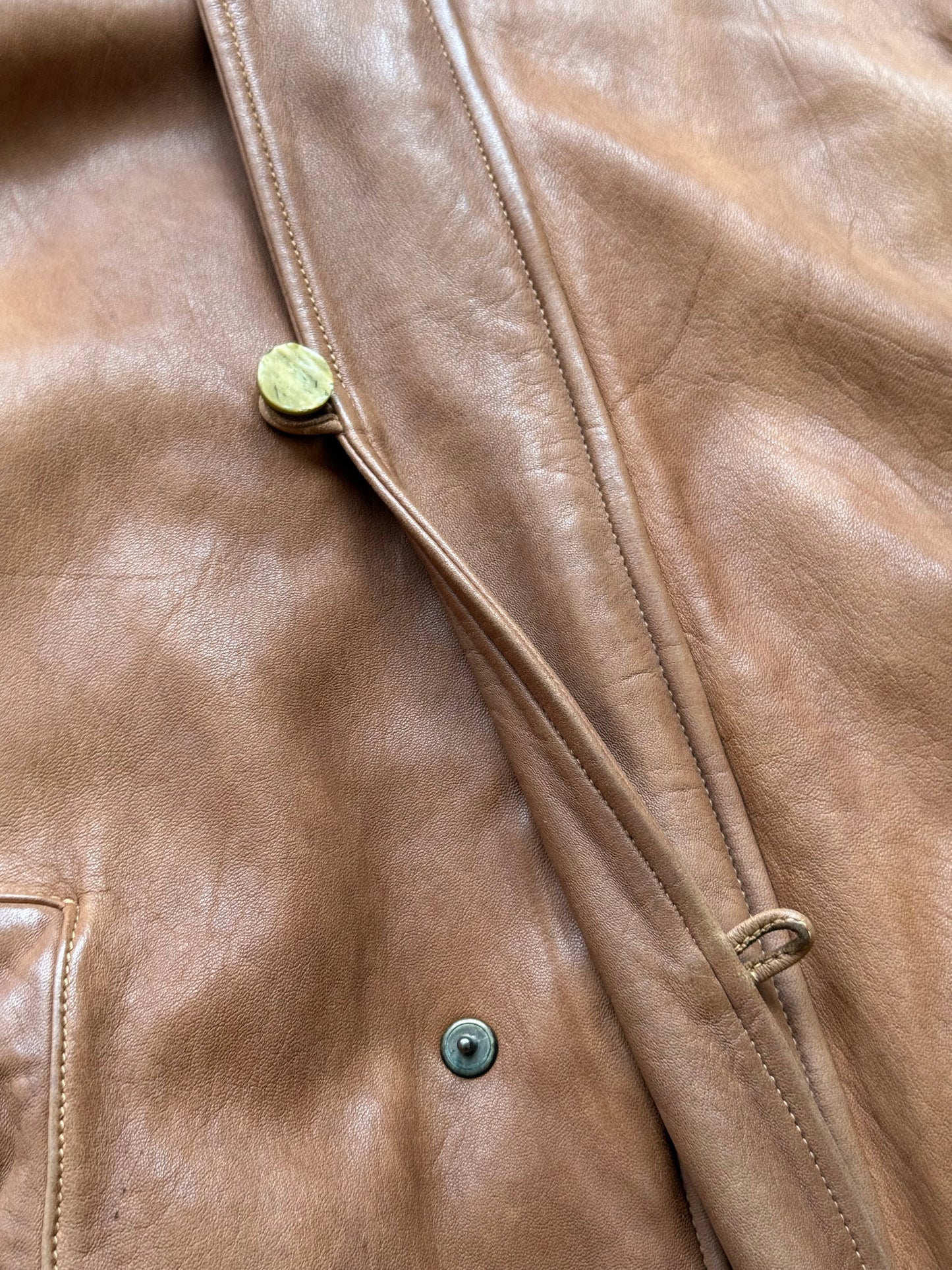 Giorgio Brato Fur Hood Leather Jacket (50)