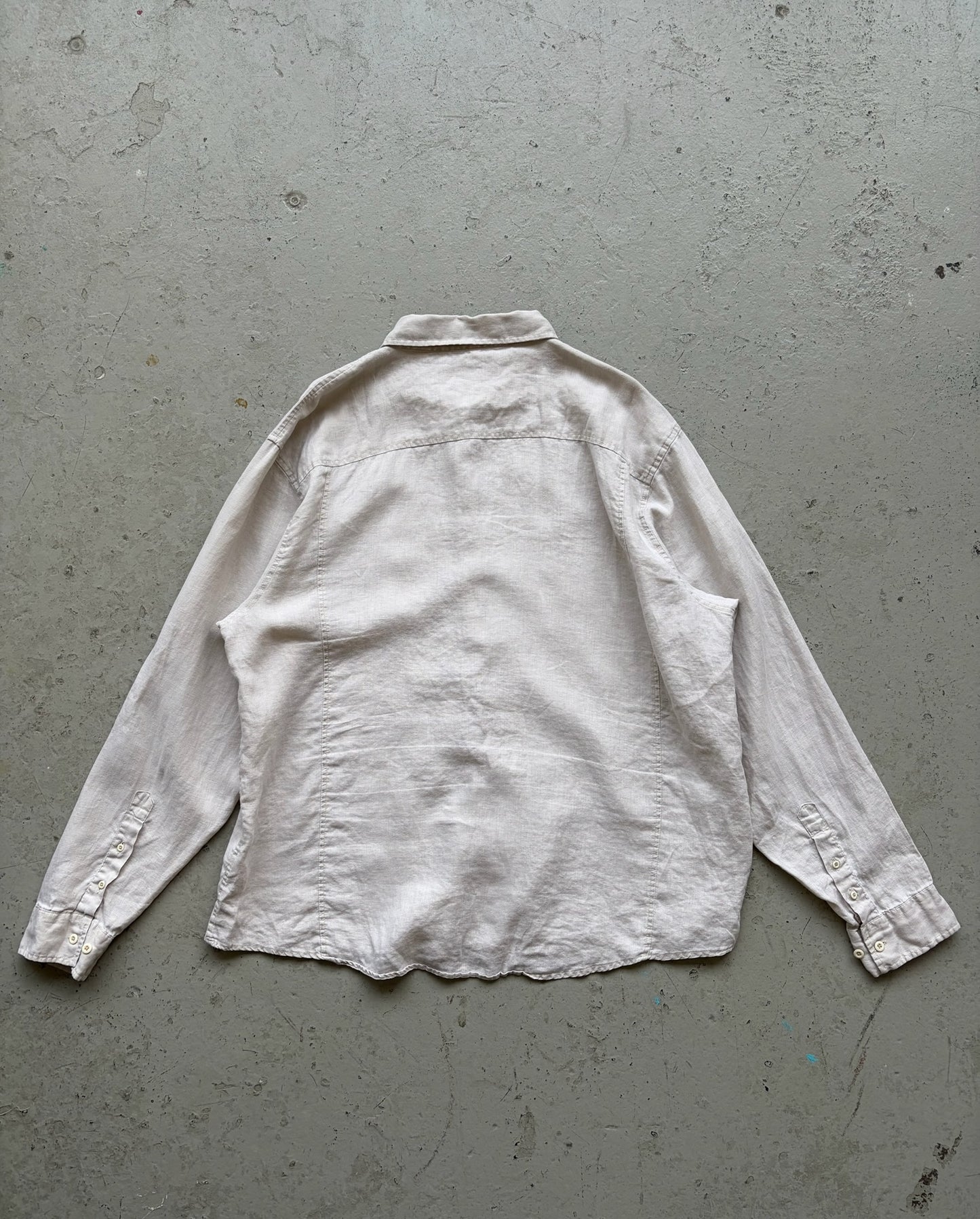 Balmain 100% Linen White Button Up (3XL)