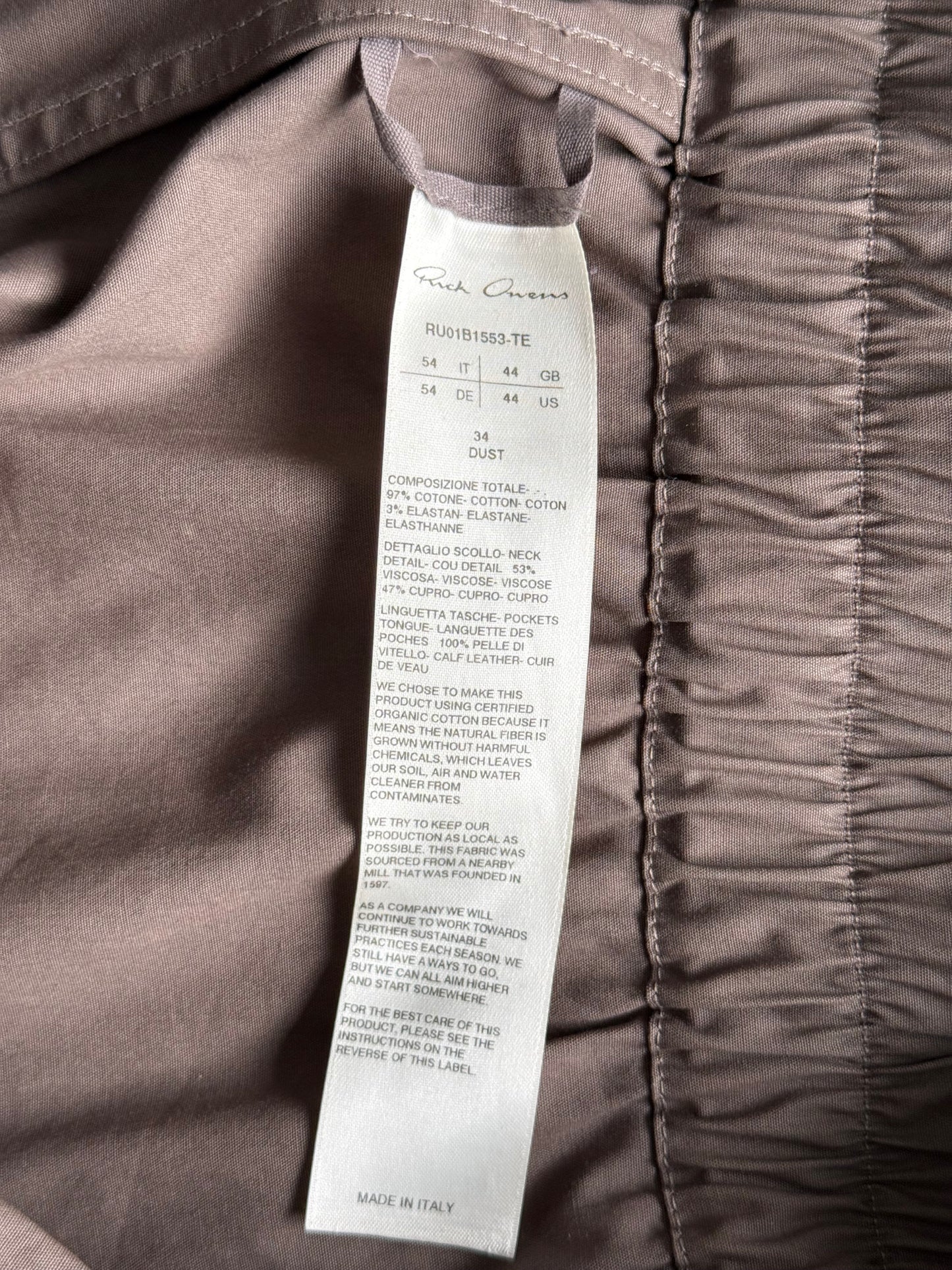 Rick Owens SS22 FOGACHINE Dust Larry Bauhaus Flight Suit (54)