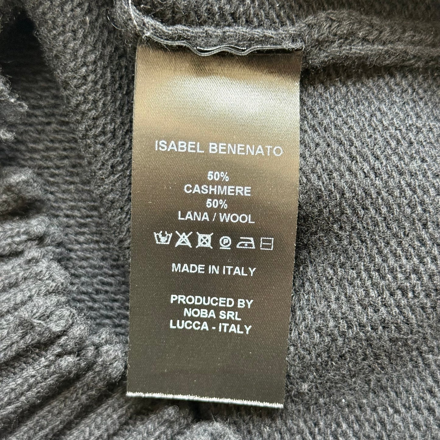 Isabel Benenato AW22/23 Cashmere Wool Blend Black Sweater (L)