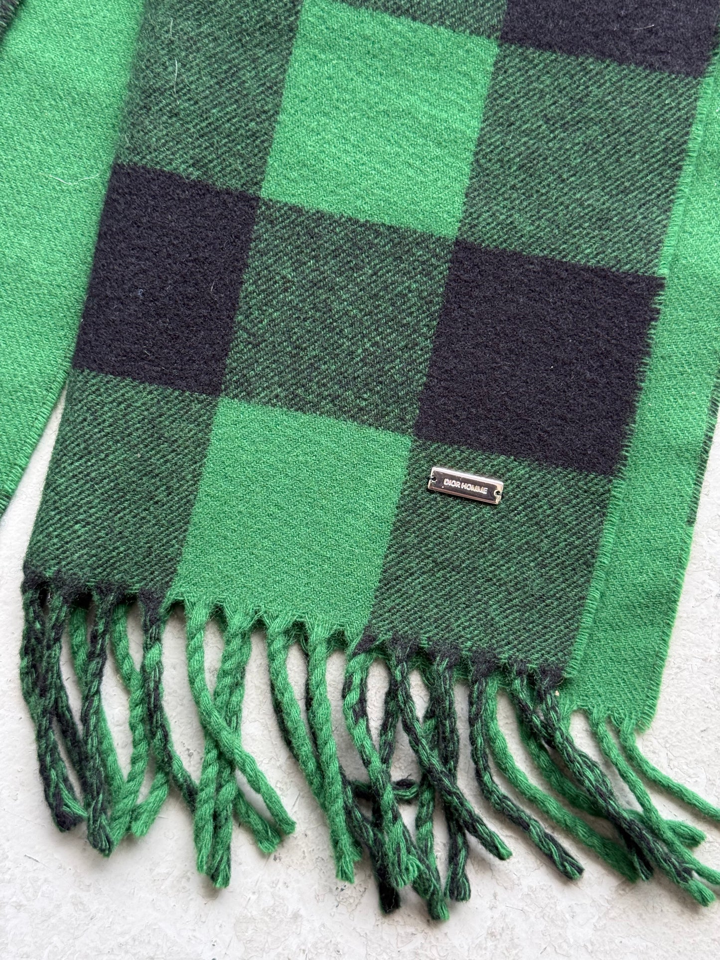Dior Homme Green Plaid Scarf (OS)