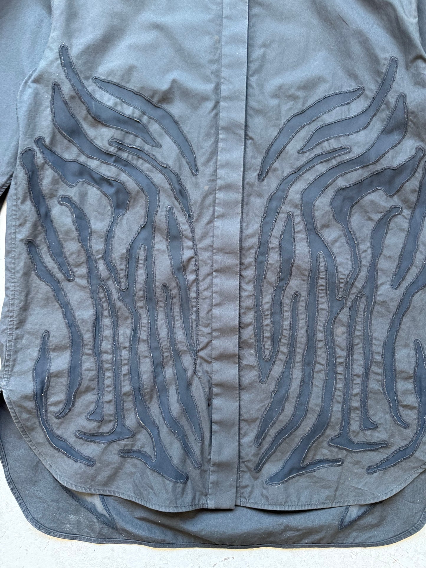 Alexander Wang Leather Collar Sheer Cut Button Up (4)