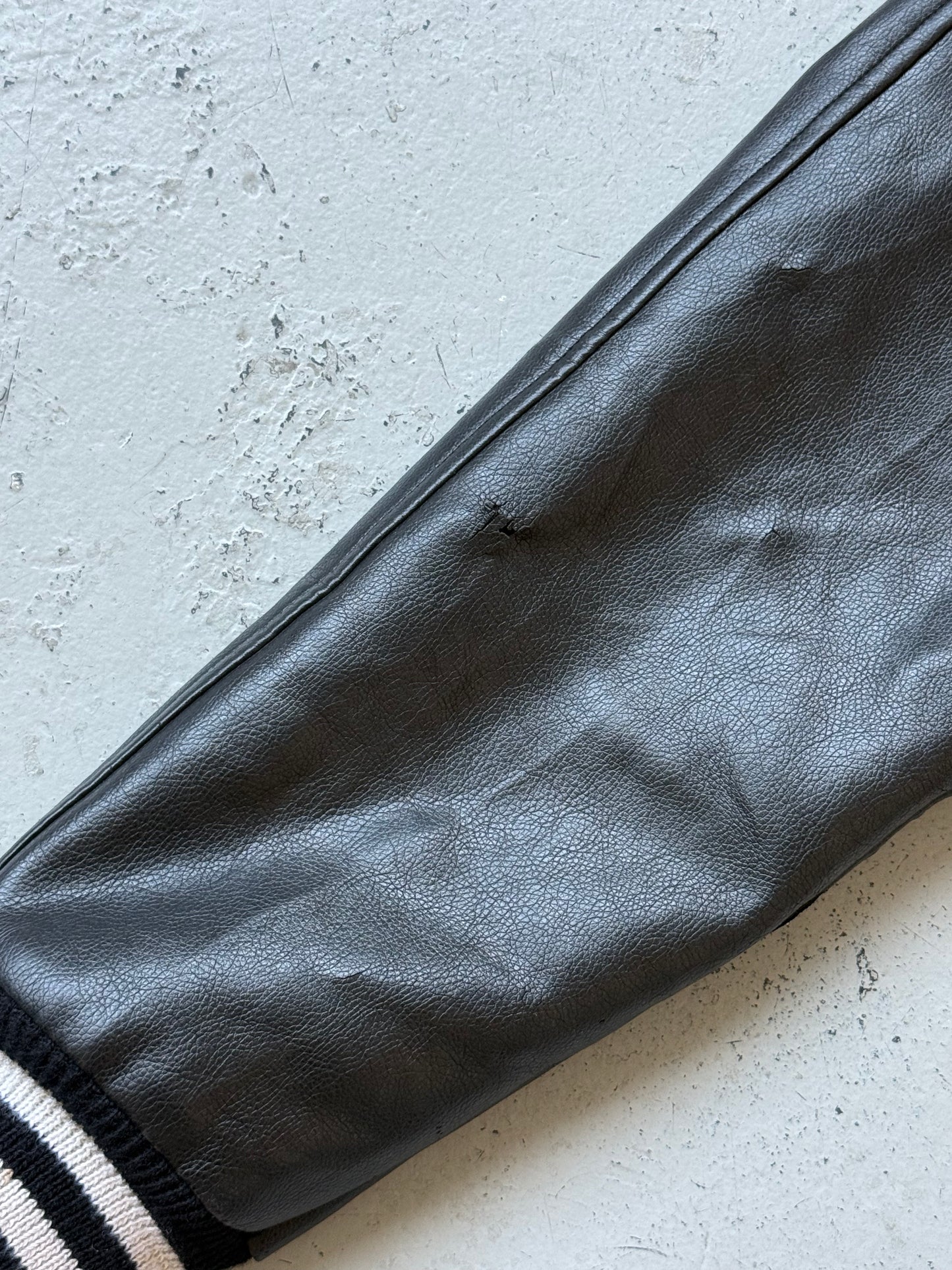 Number (N)ine Black Varsity Jacket With Leather Sleeves (3)