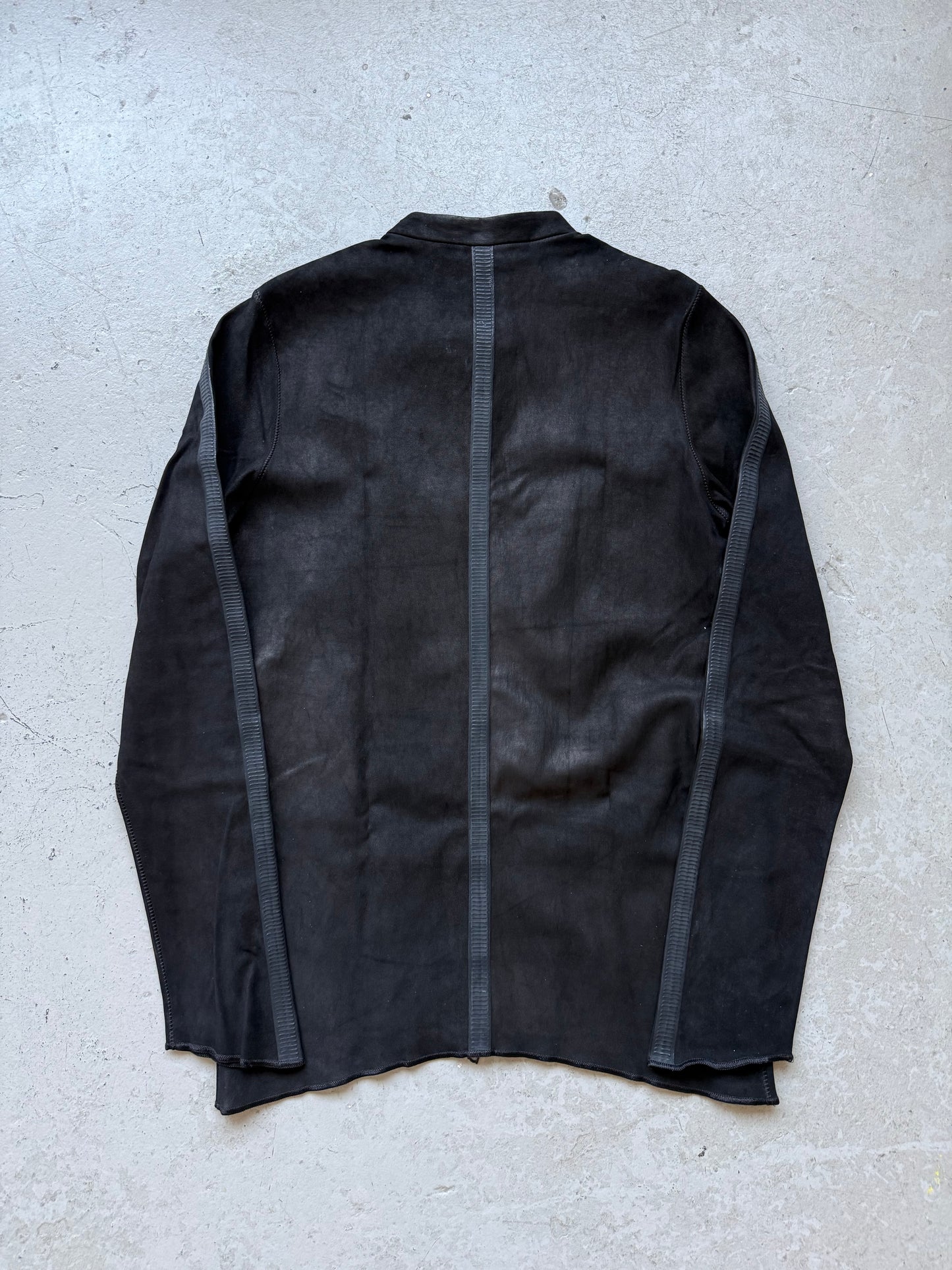 Isaac Sellam Experience Lambskin Tape Seam Black Zip Up (XL)