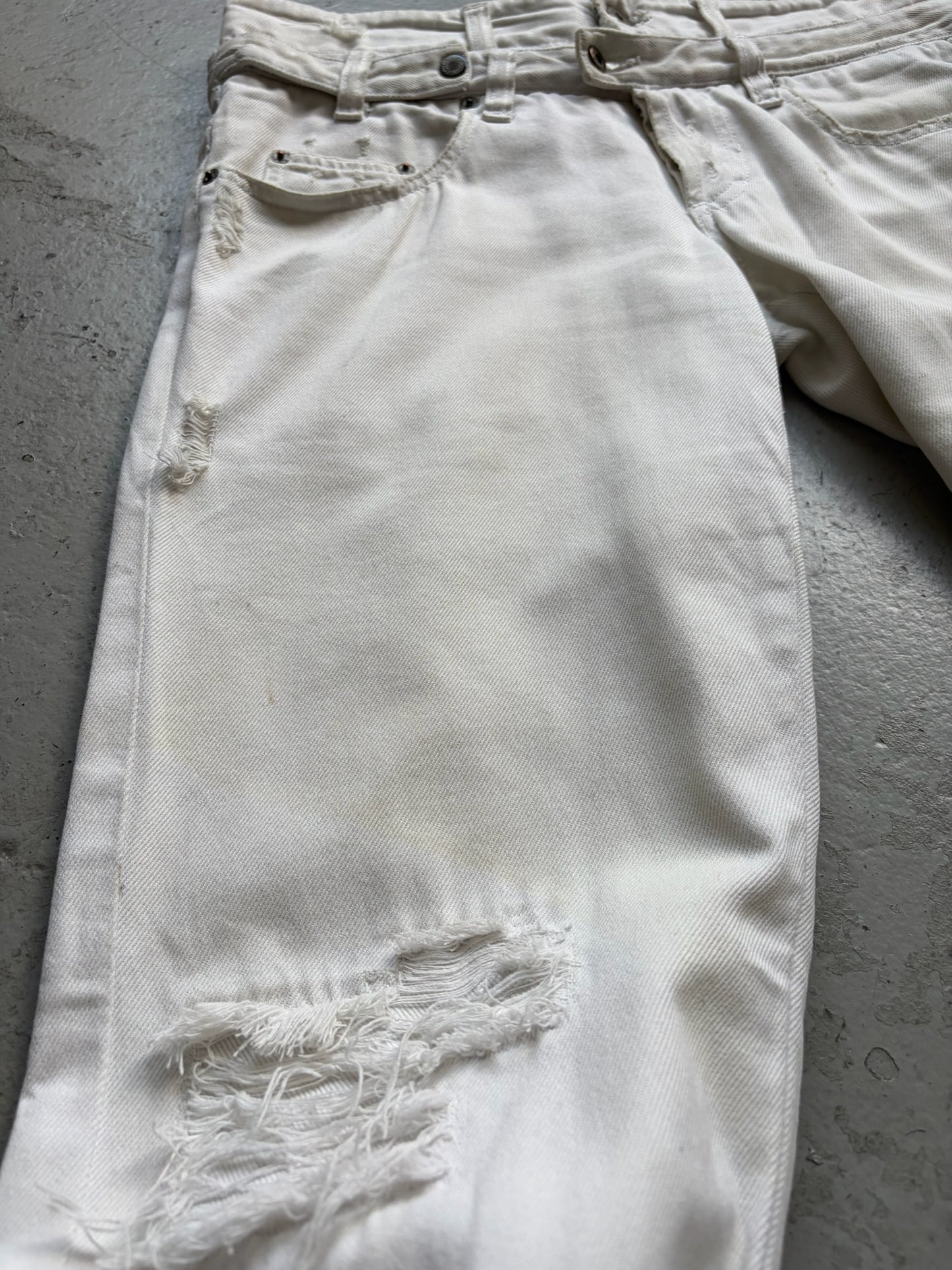 Dolce & Gabbana Double Waisted White Denim (45)