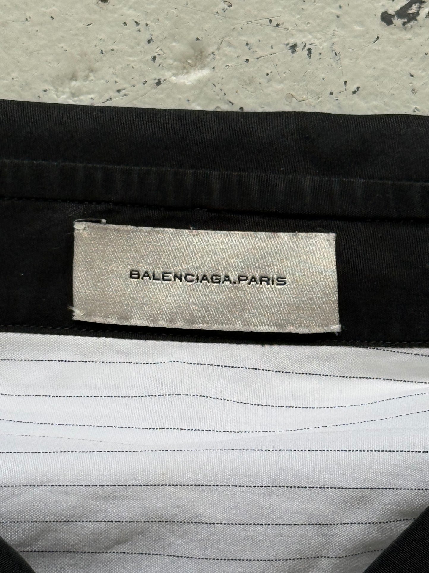Balenciaga Paris Striped Button Up With Black Lining (41)
