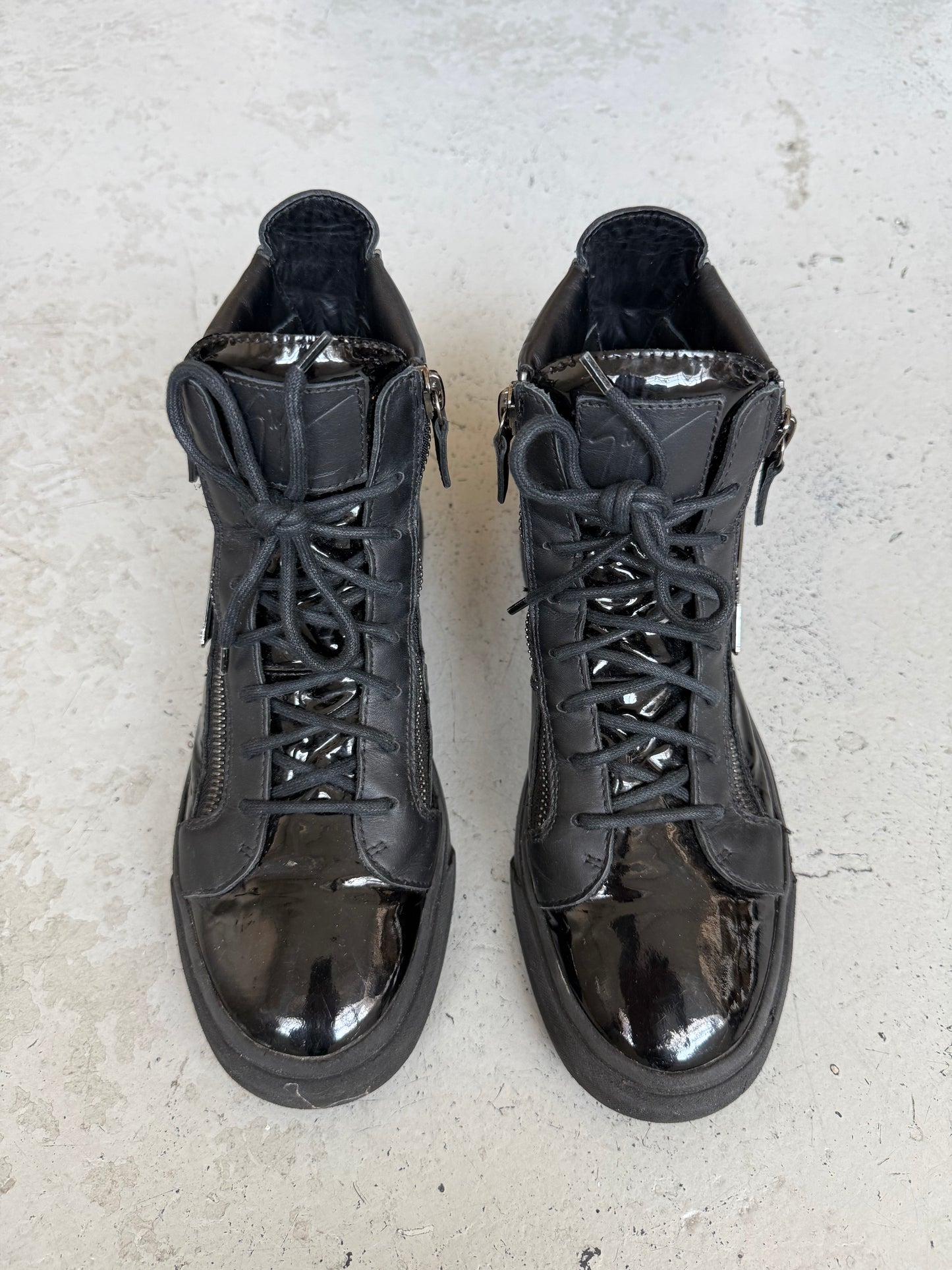 Giuseppe Black Patent Leather Sneakers (41.5)