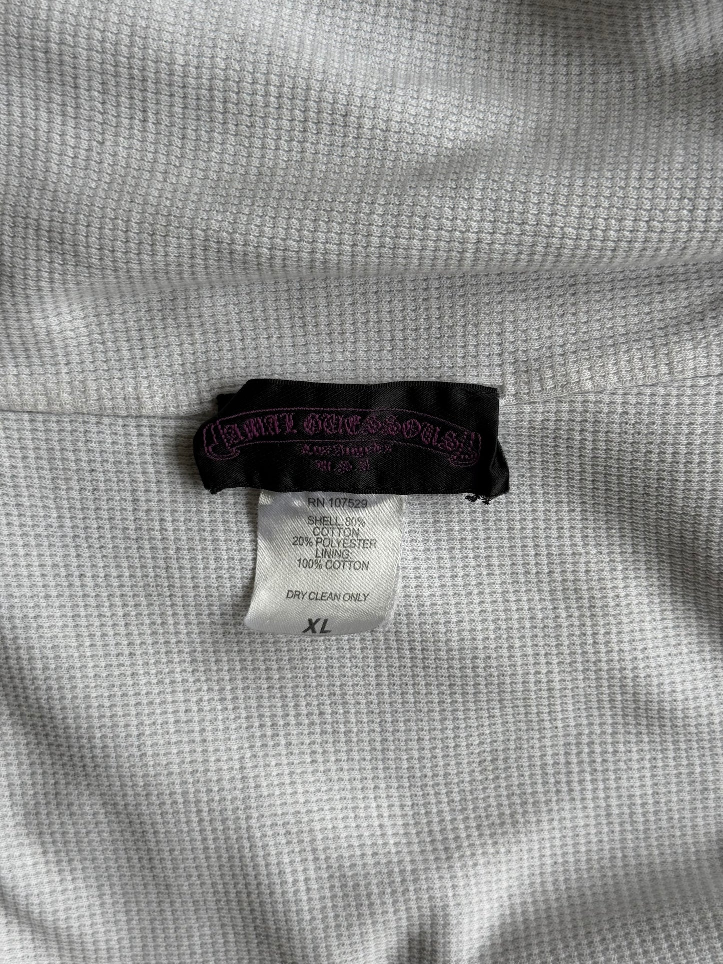 A&G Rock "Fuck You" Thermal Leather Patch Zip Up Hoodie (XL)